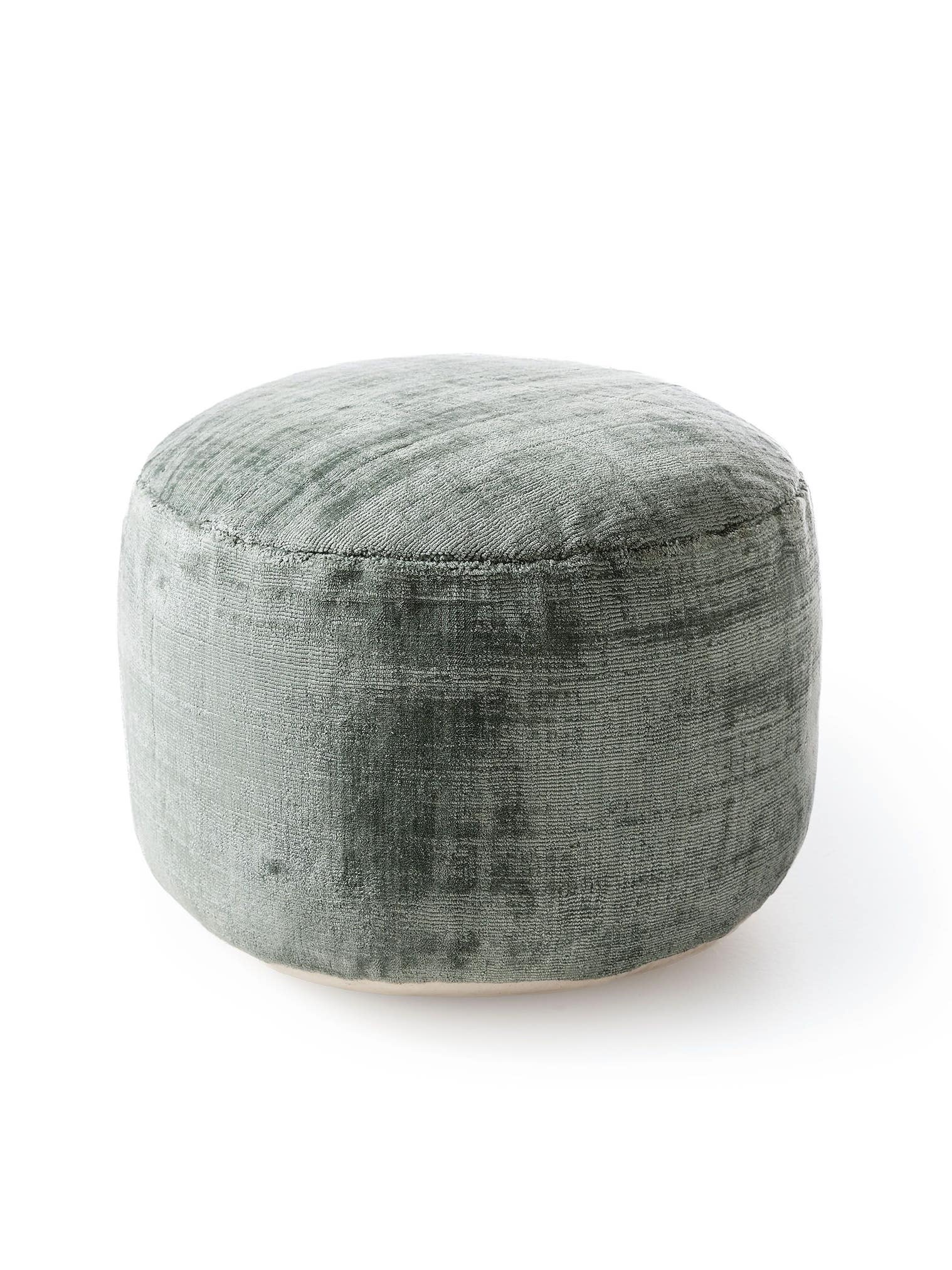 Pouf Nova Vert clair en motif Uni en 100% Viscose de benuta Pure