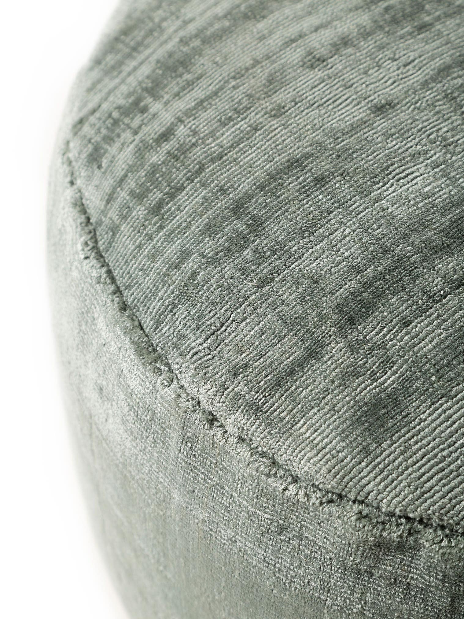Pouf Nova Vert clair en motif Uni en 100% Viscose de benuta Pure
