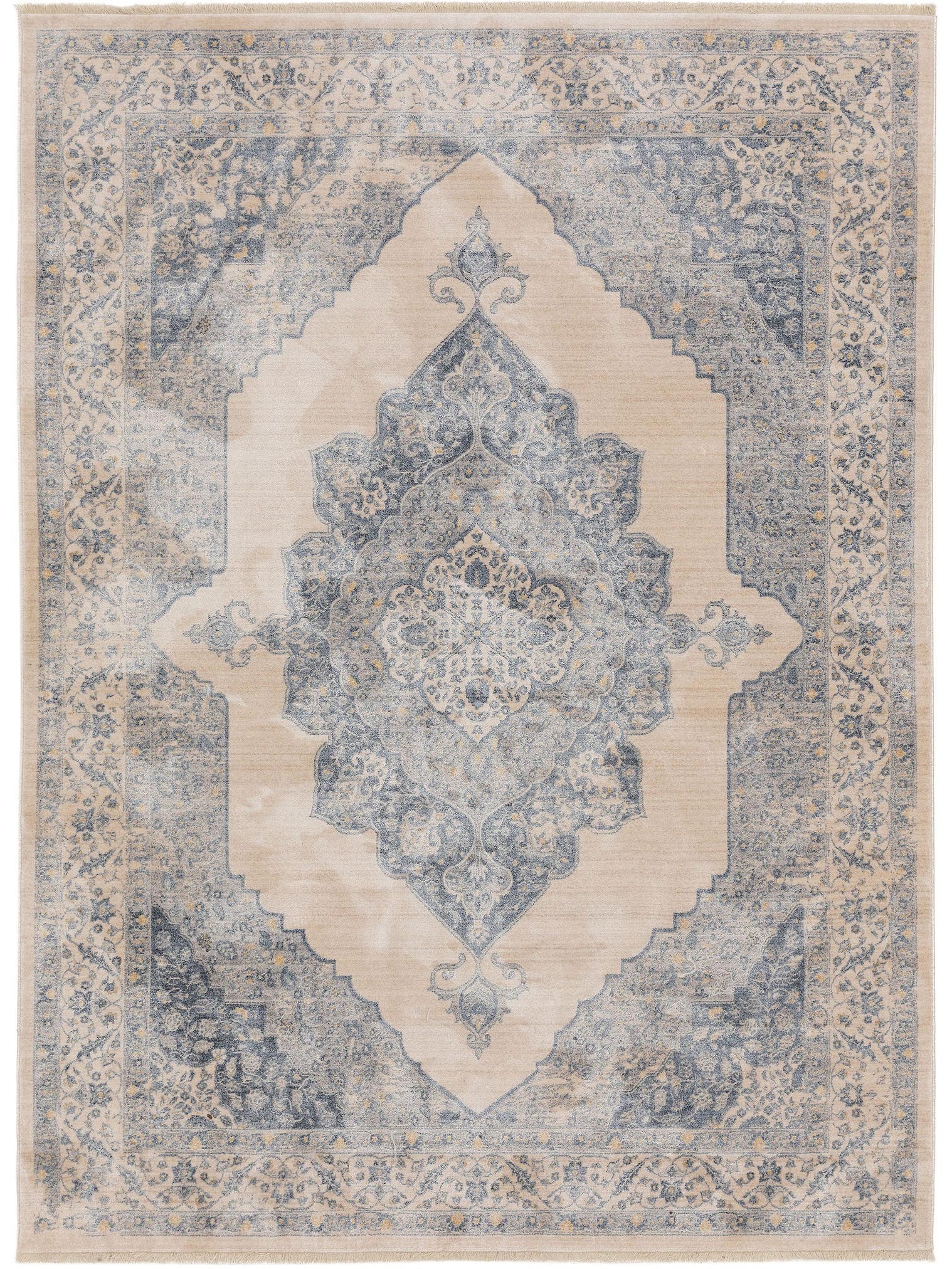 Teppich aus 100% Viskose in Blau mit bis 5 mm hohem Flor von benuta Pop