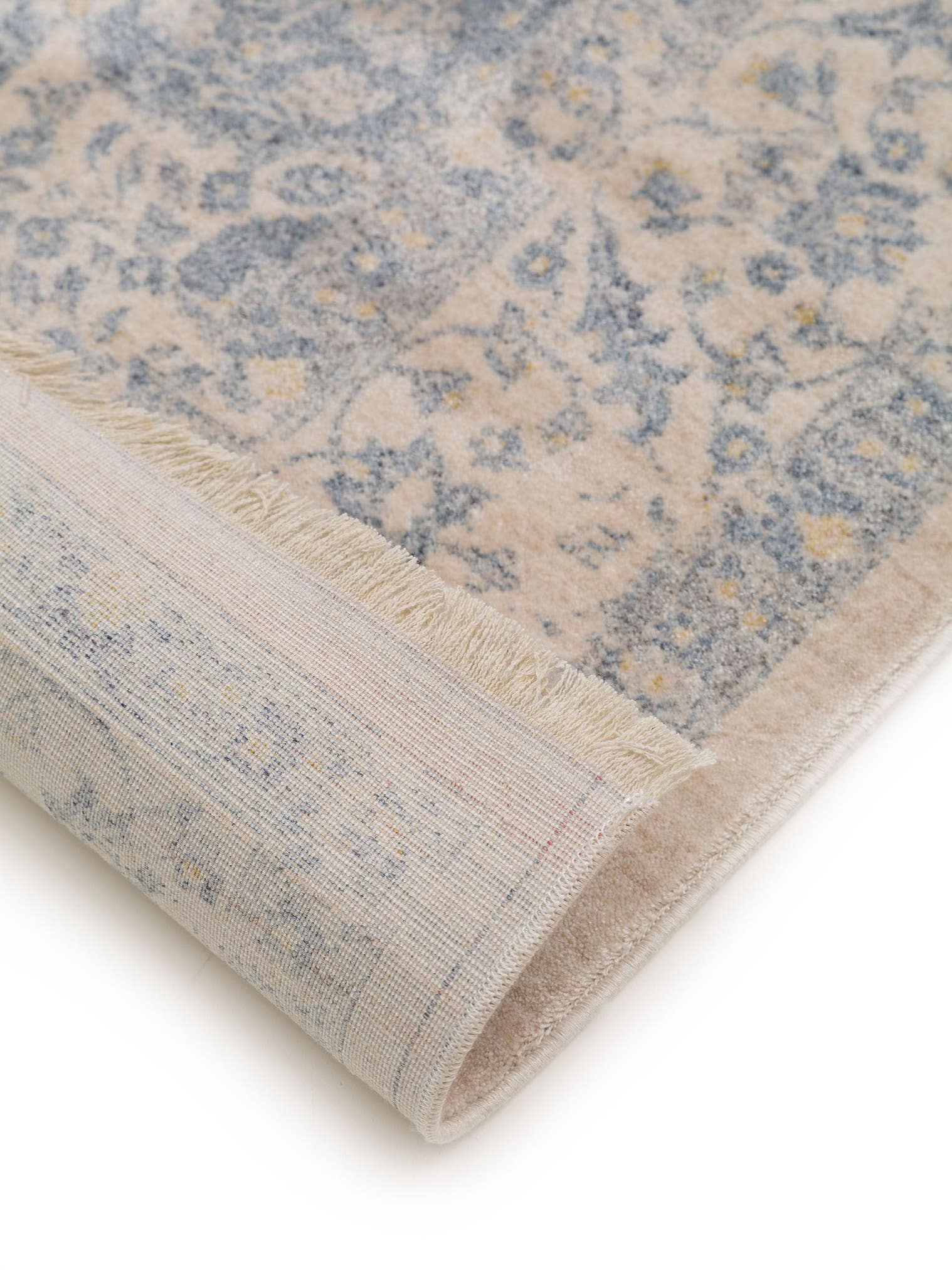Teppich aus 100% Viskose in Blau mit bis 5 mm hohem Flor von benuta Pop
