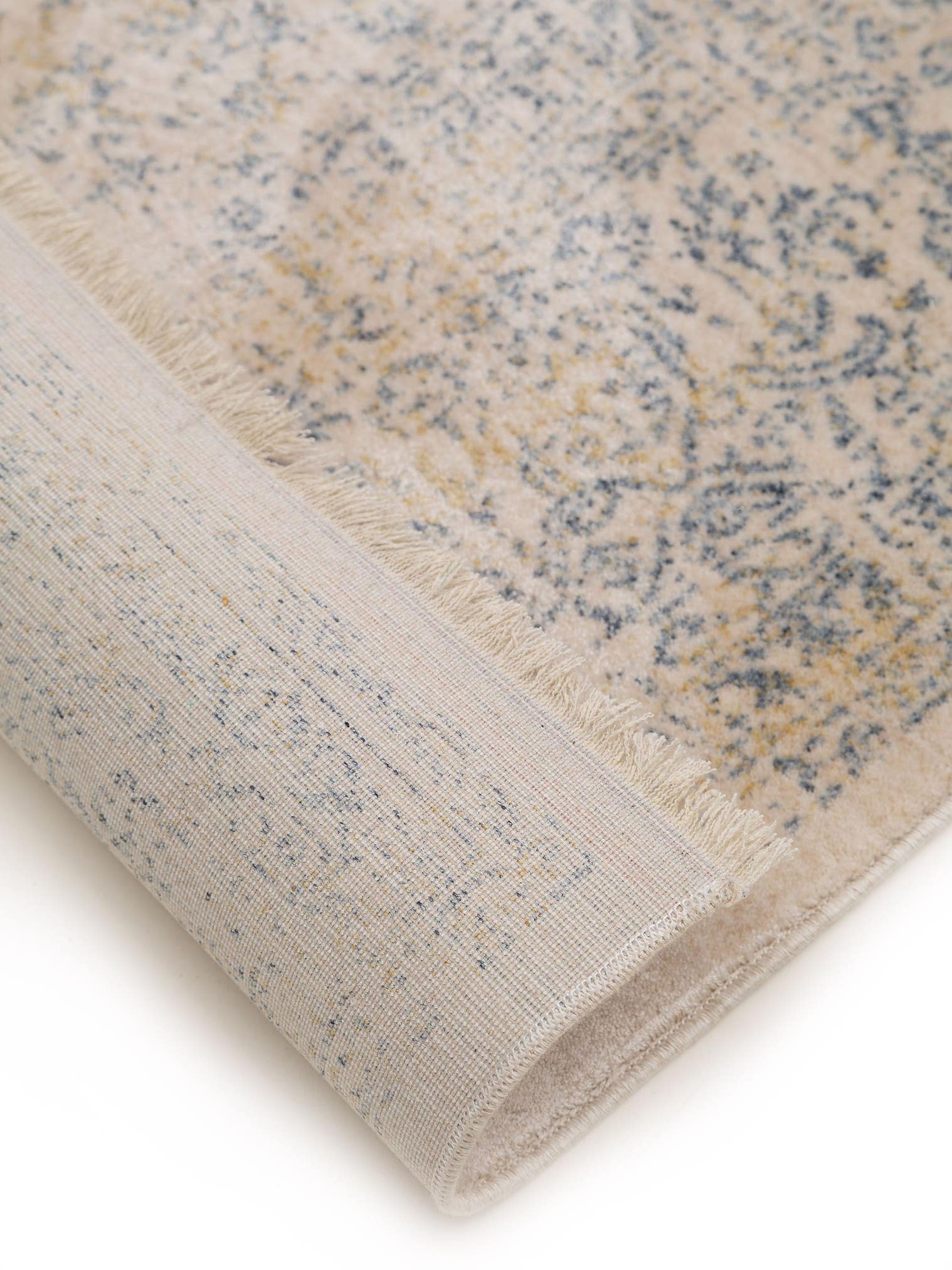 Teppich aus 100% Viskose in Blau mit bis 5 mm hohem Flor von benuta Pop