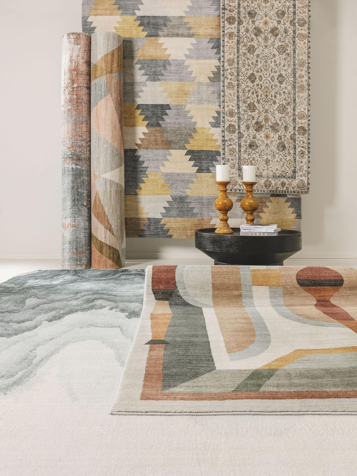 Rug made of 100% Polyester in Blue with a 6 - 10 mm high pile by benuta Pop