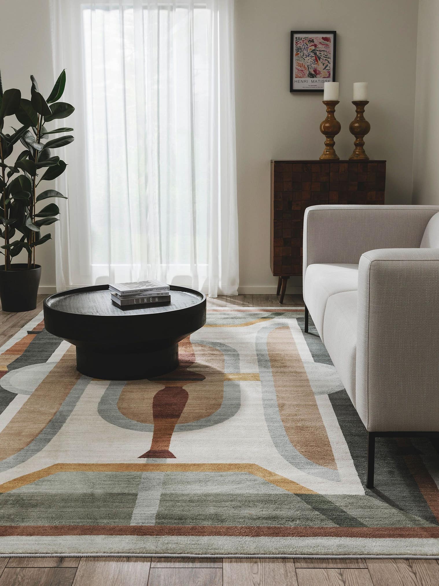 Tapis en 100% Polyester en Multicouleur avec une pile de 6 - 10 mm de hauteur de benuta Pop