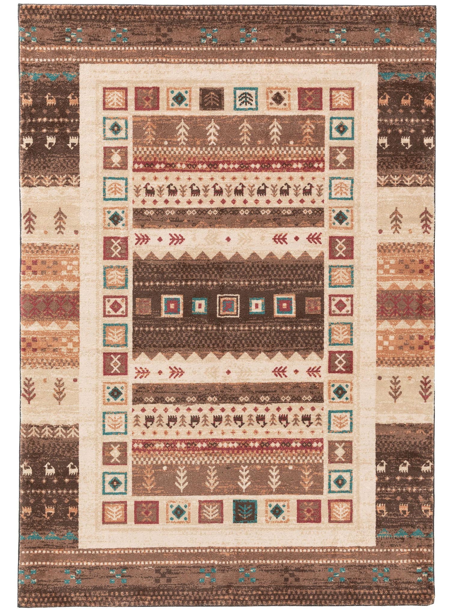 Tapis en 100% Polyester en Rouge avec une pile de 6 - 10 mm de hauteur de benuta