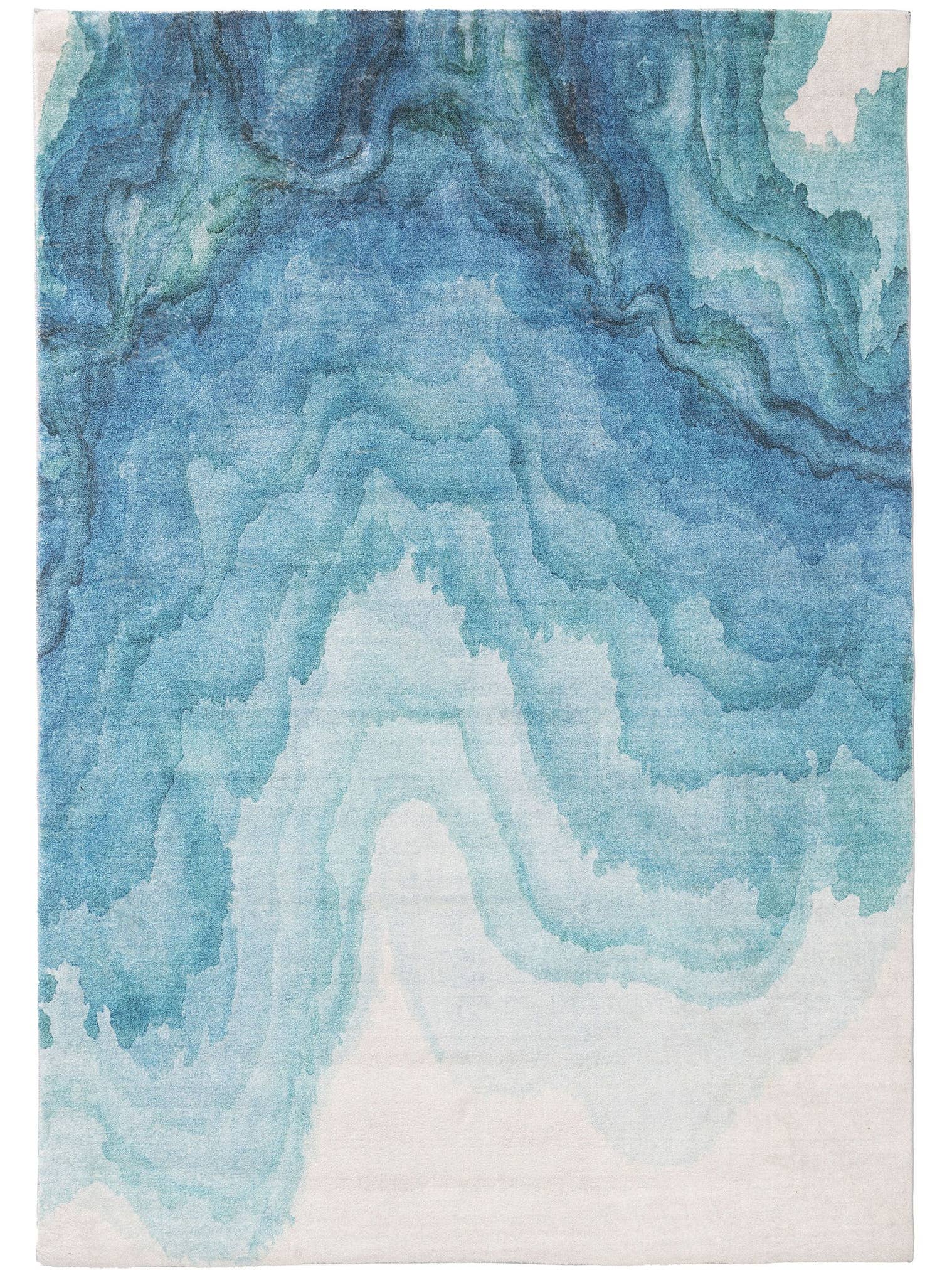 Rug made of 100% Polyester in Blue with a 6 - 10 mm high pile by benuta Pop