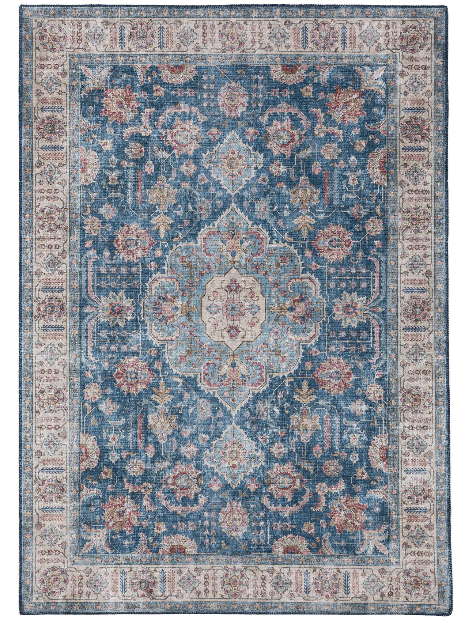 Teppich aus 100% Polyester in Blau mit bis 5 mm hohem Flor von benuta Pop