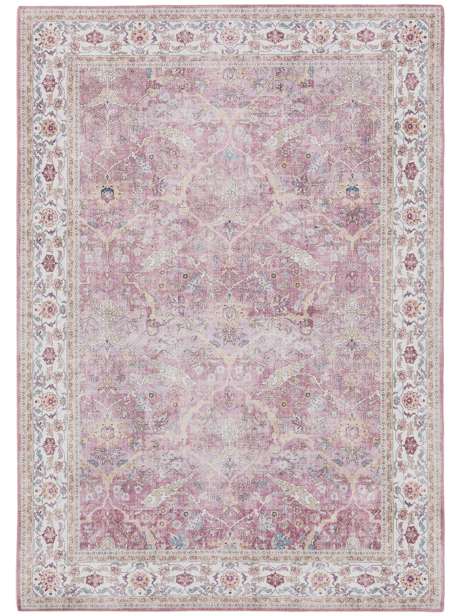 Teppich aus 100% Polyester in Rosa mit bis 5 mm hohem Flor von benuta Pop