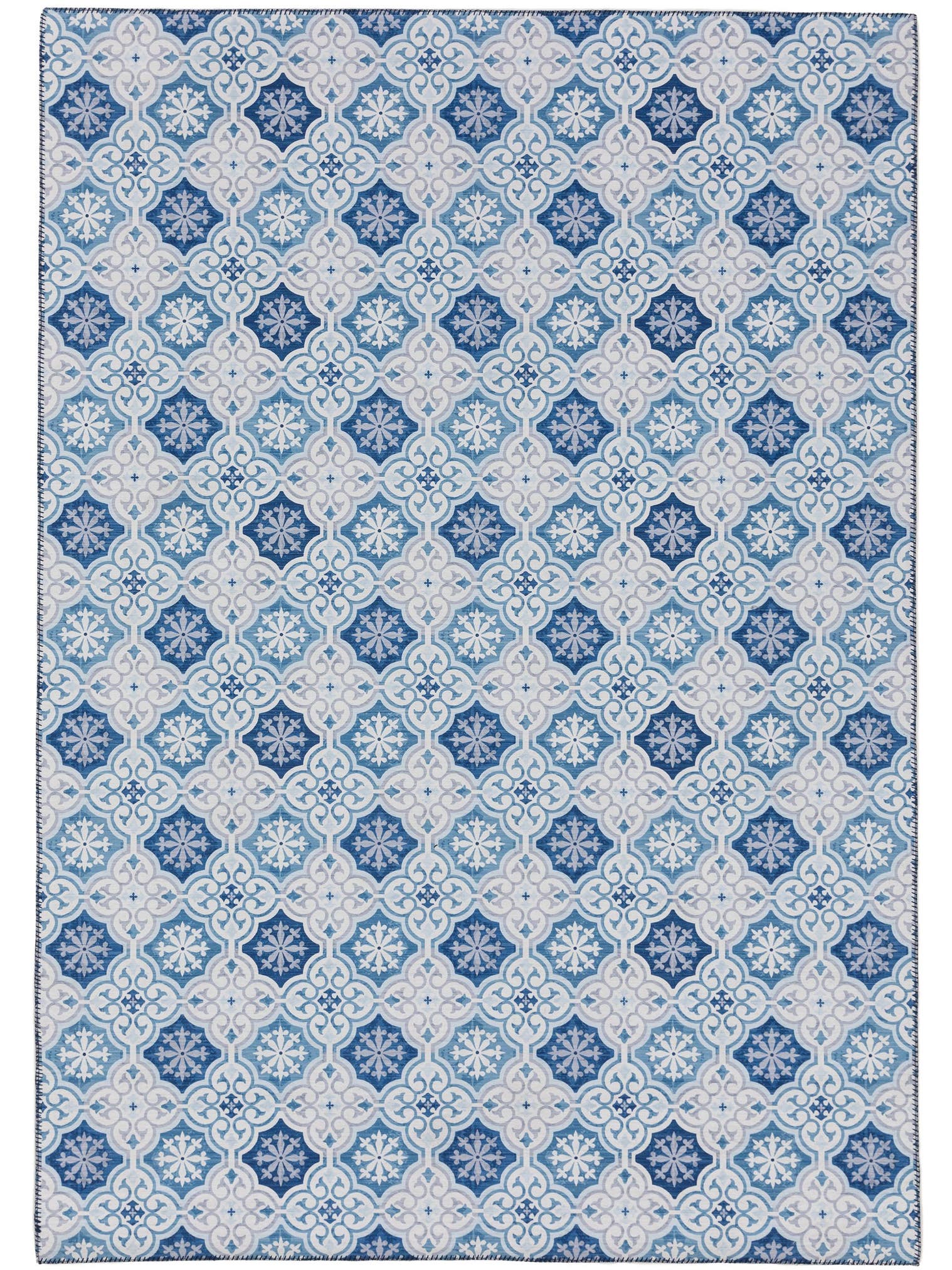 Rug made of 100% Polyester in Blue with a 1- 5 mm high pile by benuta