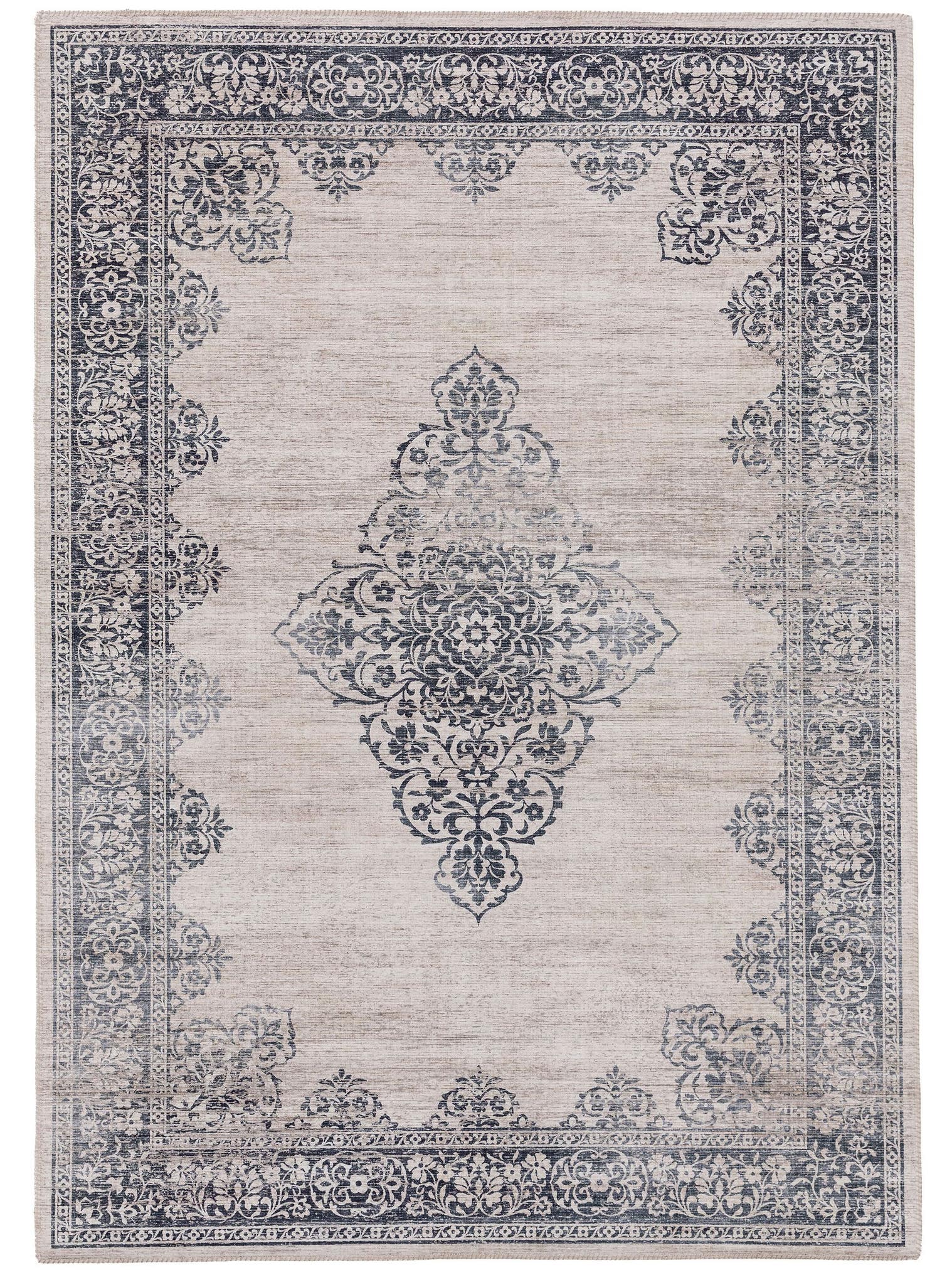 Teppich aus 100% Polyester in Grau mit bis 5 mm hohem Flor von benuta Pop
