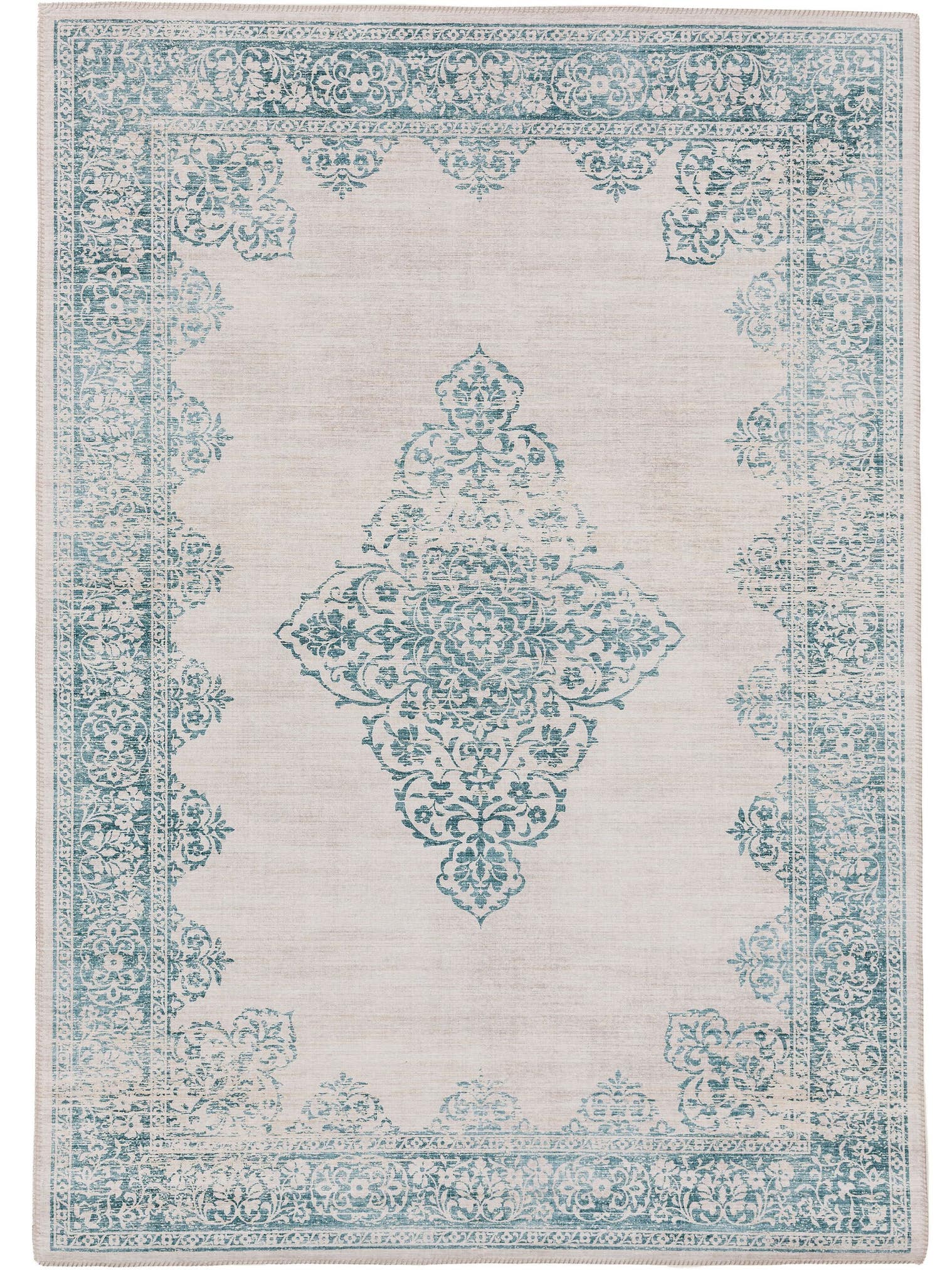 Teppich aus 100% Polyester in Türkis mit bis 5 mm hohem Flor von benuta Pop