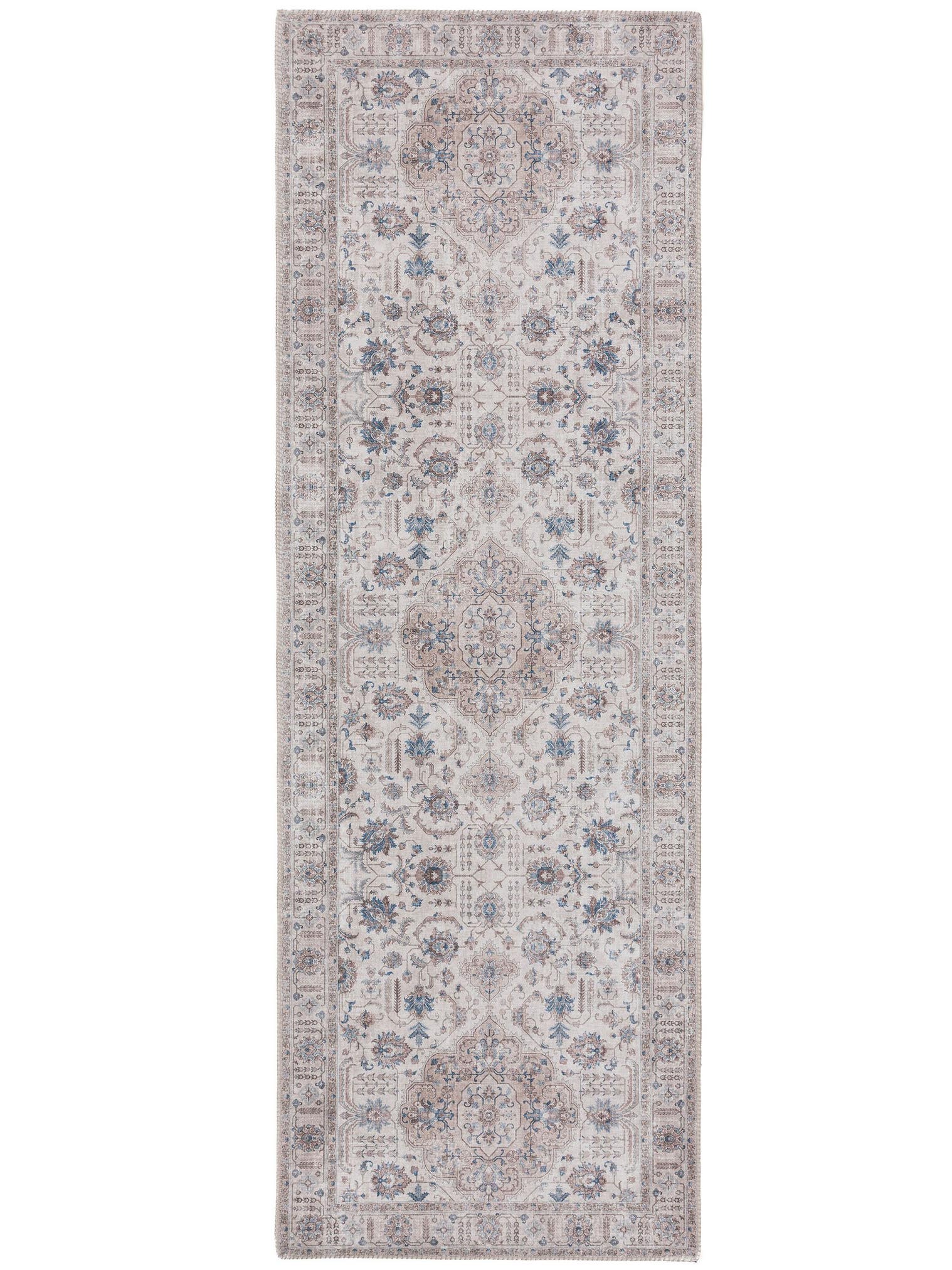 Matta av 100% Polyester i Beige med 1- 5 mm hög lugg från benuta Pop