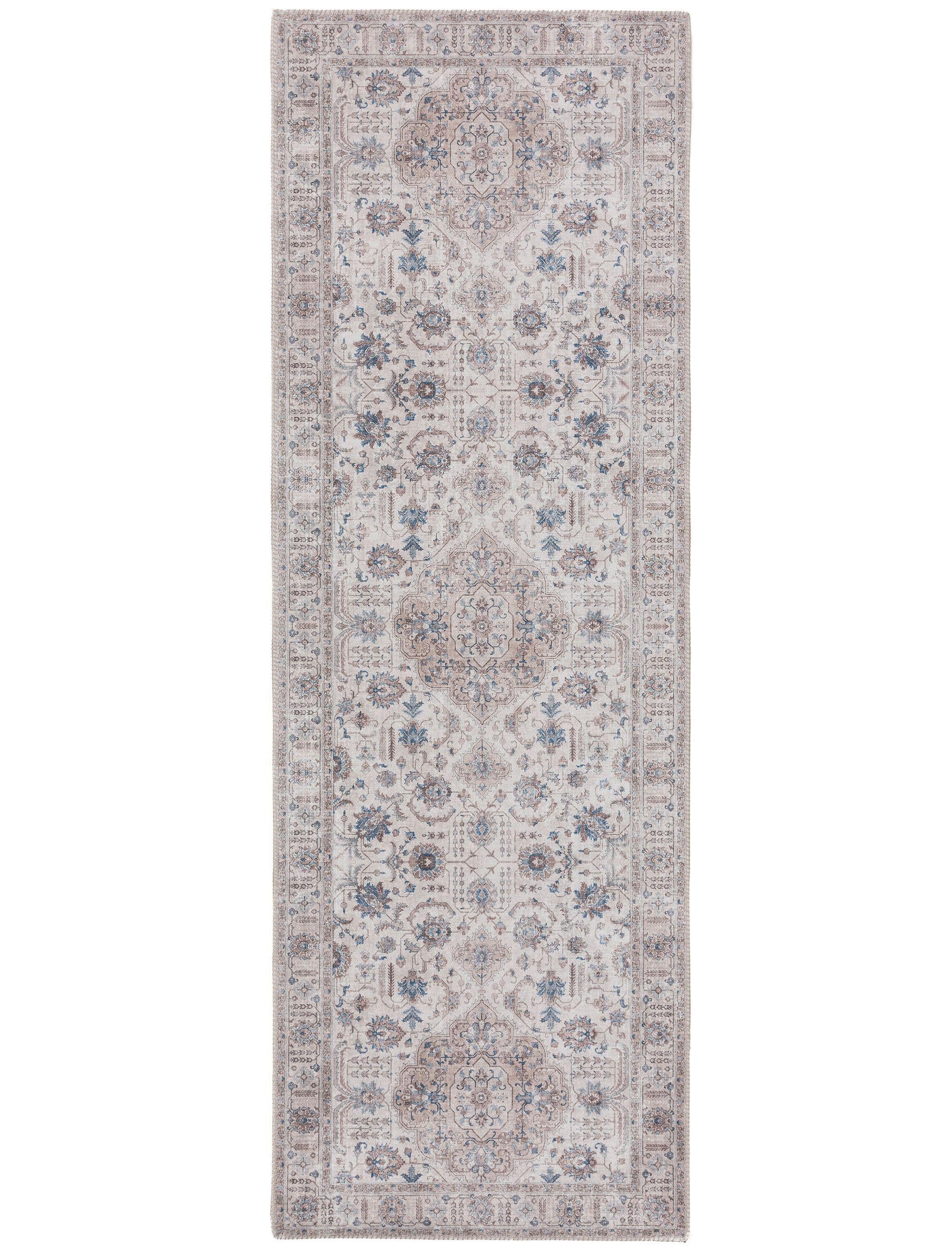 Matta av 100% Polyester i Beige med 1- 5 mm hög lugg från benuta Pop