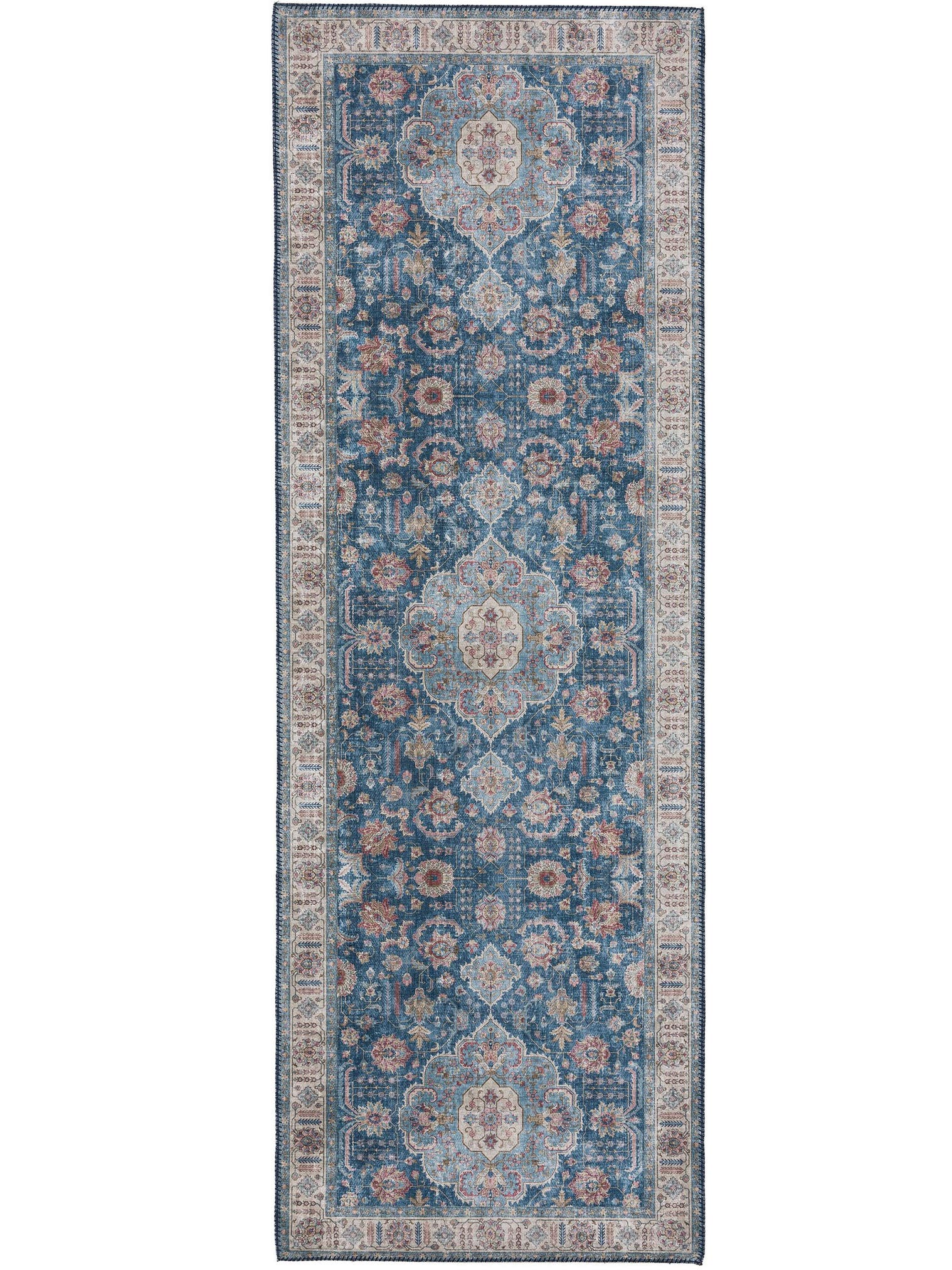 Teppich aus 100% Polyester in Blau mit bis 5 mm hohem Flor von benuta Pop