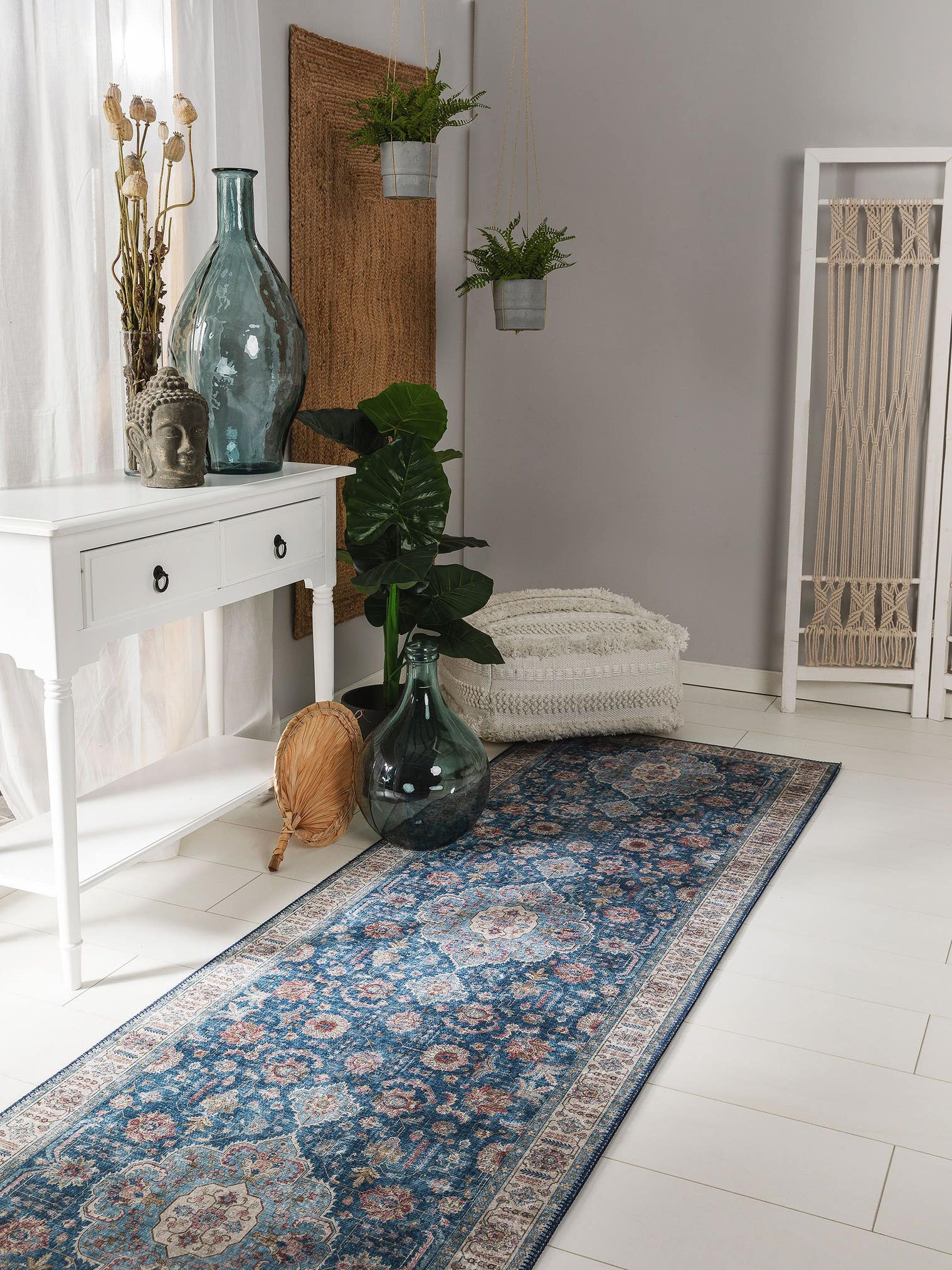 Teppich aus 100% Polyester in Blau mit bis 5 mm hohem Flor von benuta Pop