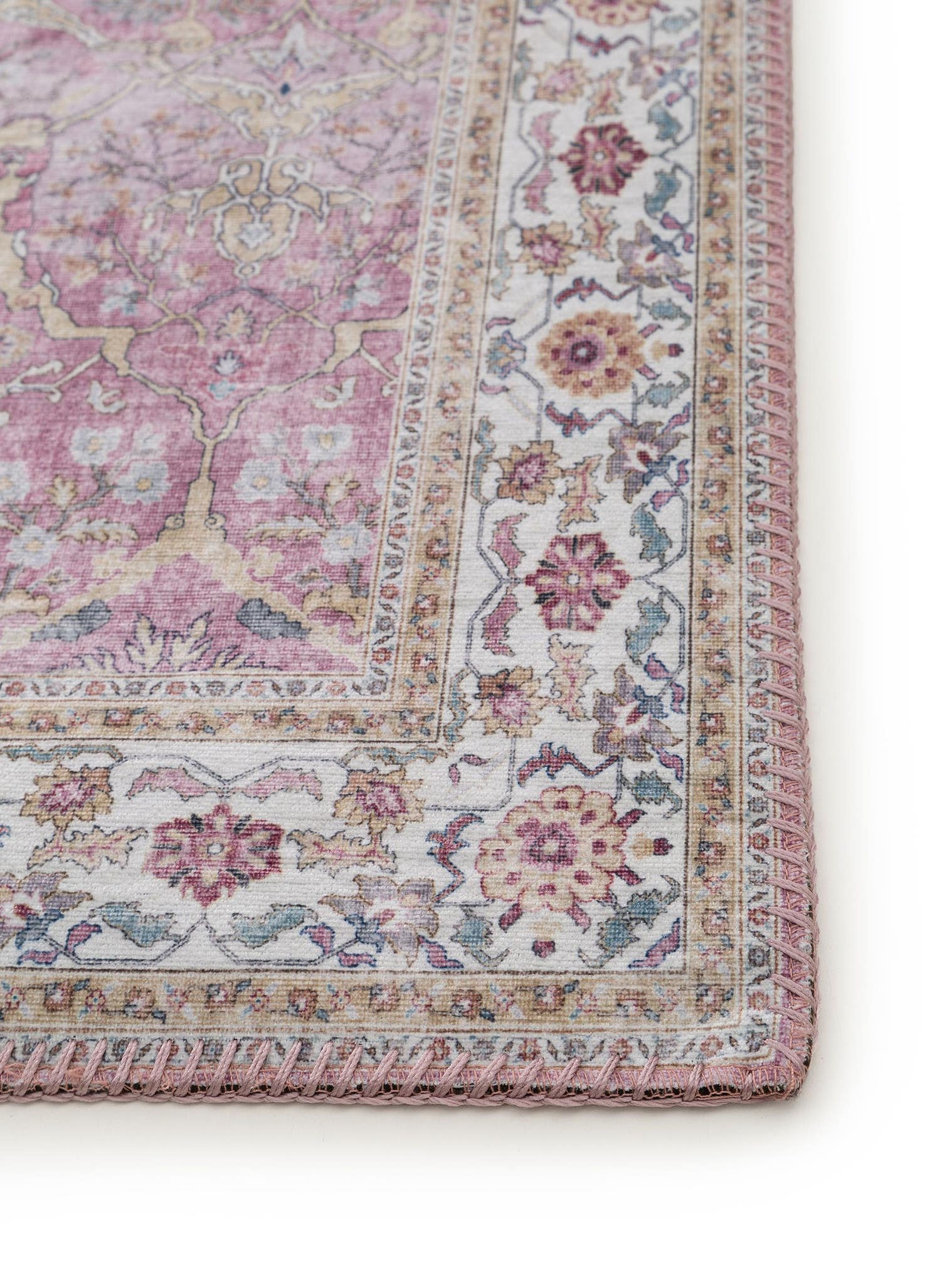 Teppich aus 100% Polyester in Rosa mit bis 5 mm hohem Flor von benuta Pop