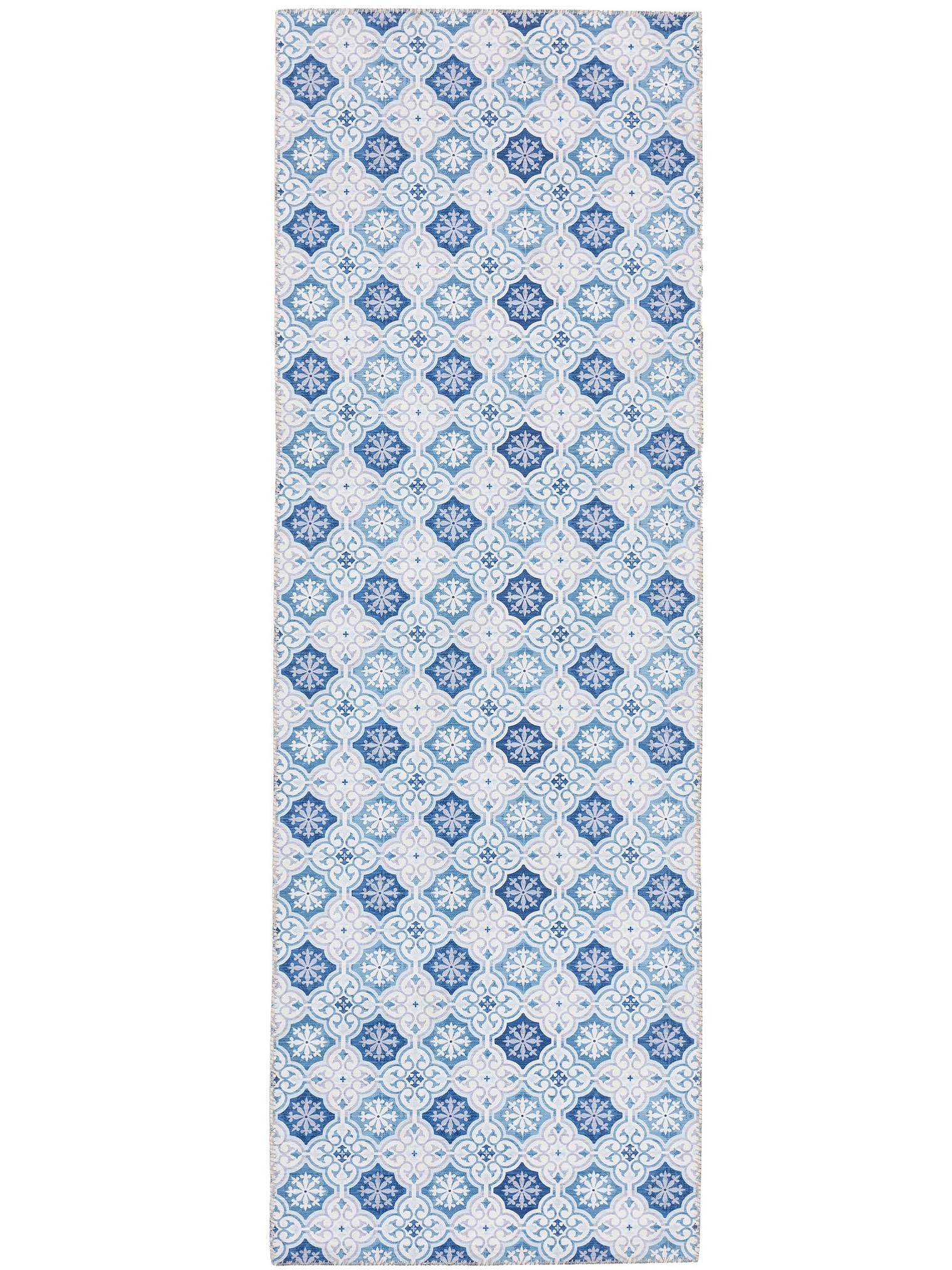 Matta av 100% Polyester i Blå med 1- 5 mm hög lugg från benuta Pop