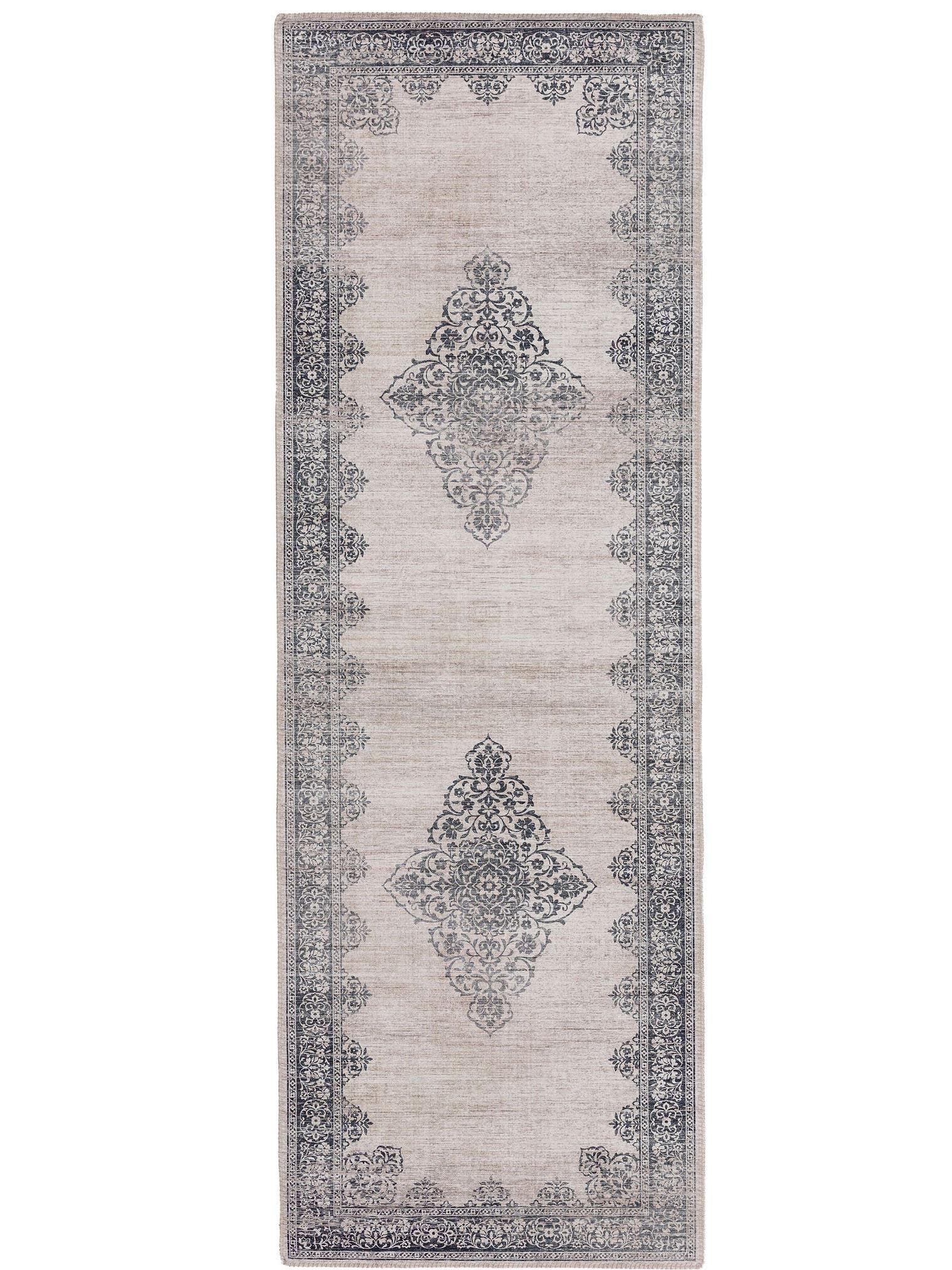 Teppich aus 100% Polyester in Grau mit bis 5 mm hohem Flor von benuta Pop