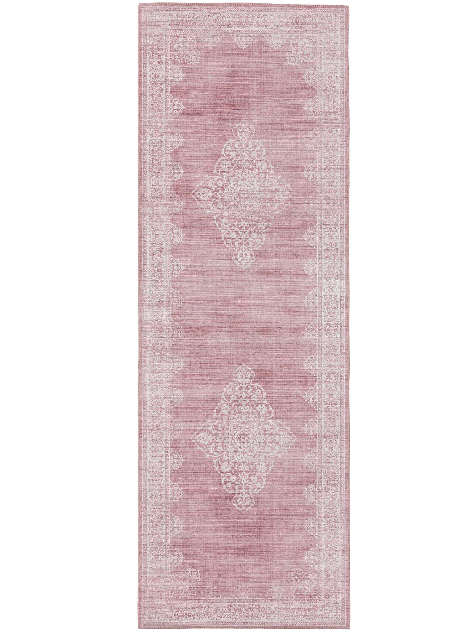 Matta av 100% Polyester i Rosa med 1- 5 mm hög lugg från benuta Pop