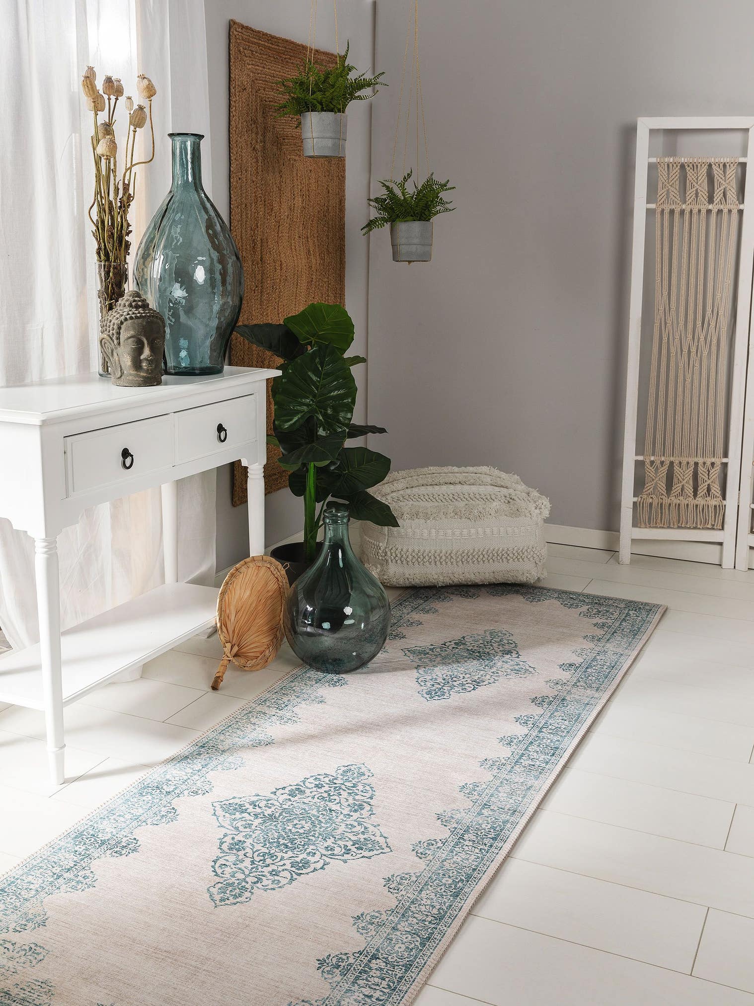 Teppich aus 100% Polyester in Türkis mit bis 5 mm hohem Flor von benuta Pop