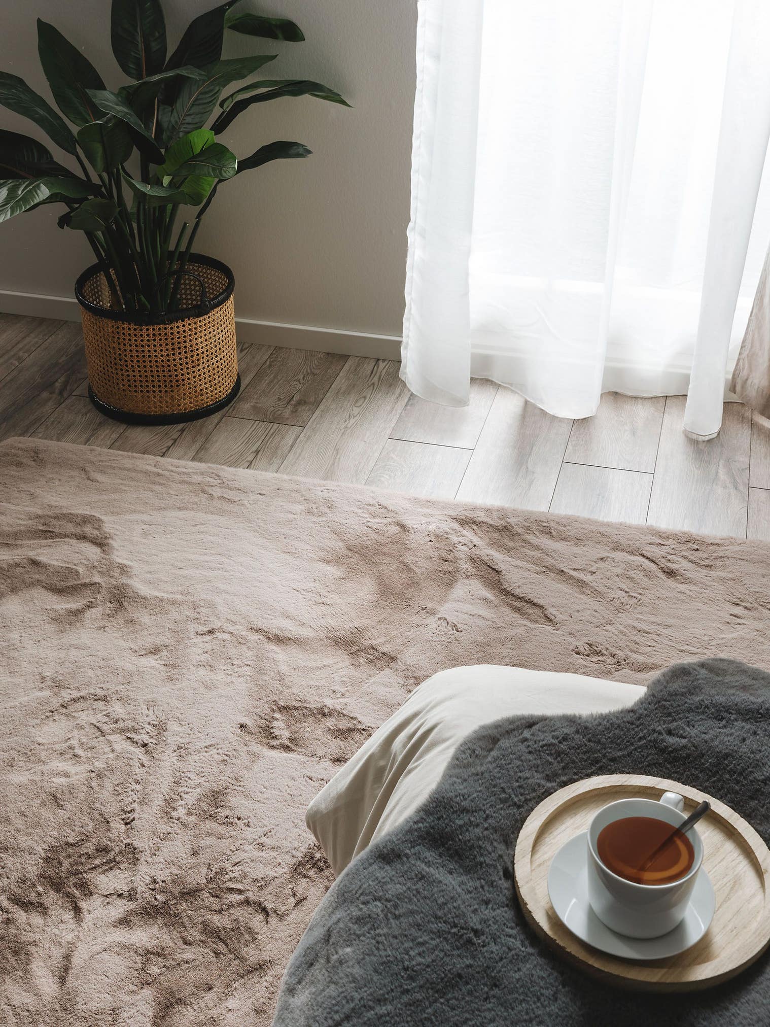 Koberec z 100% polyester v Taupe s vlasem výšky 31 až 40 mm od benuta Nest