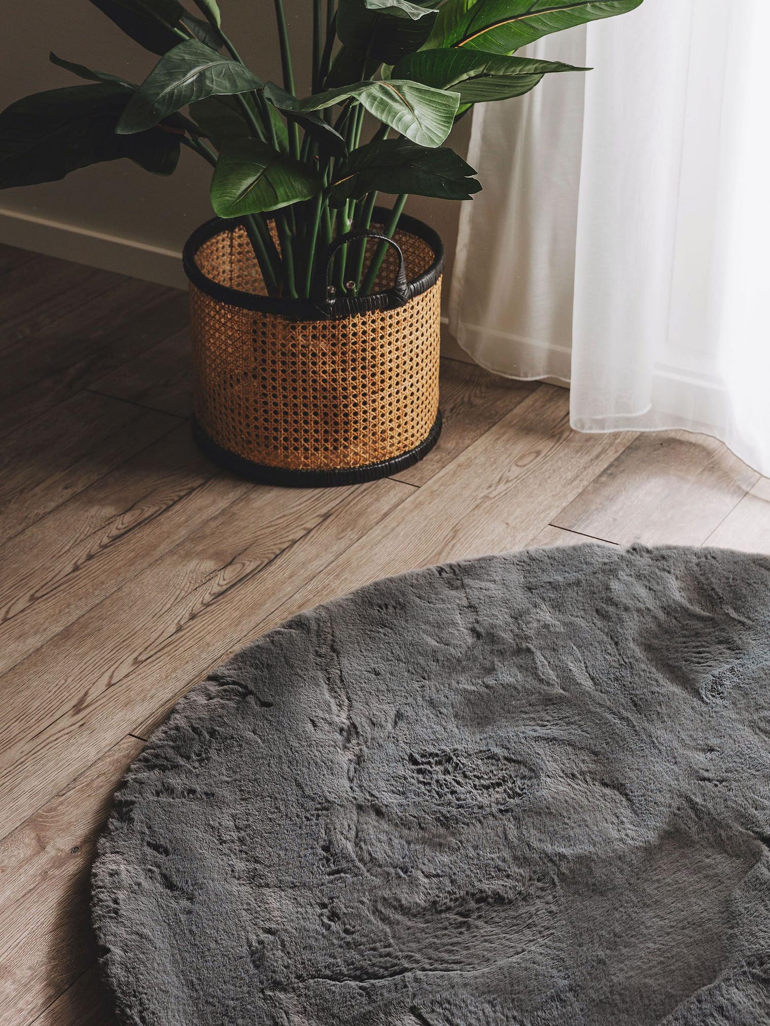 Tapis en 100% Polyester en Gris avec une pile de 21 - 30 mm de hauteur de benuta Nest