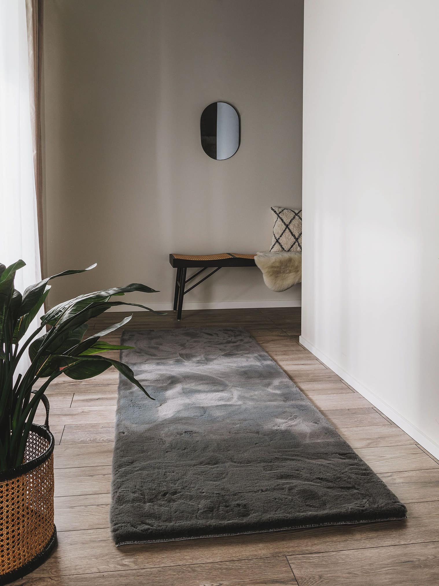 Tappeto di 100% Poliestere in Grigio con pelo alto 21 - 30 mm da benuta Nest