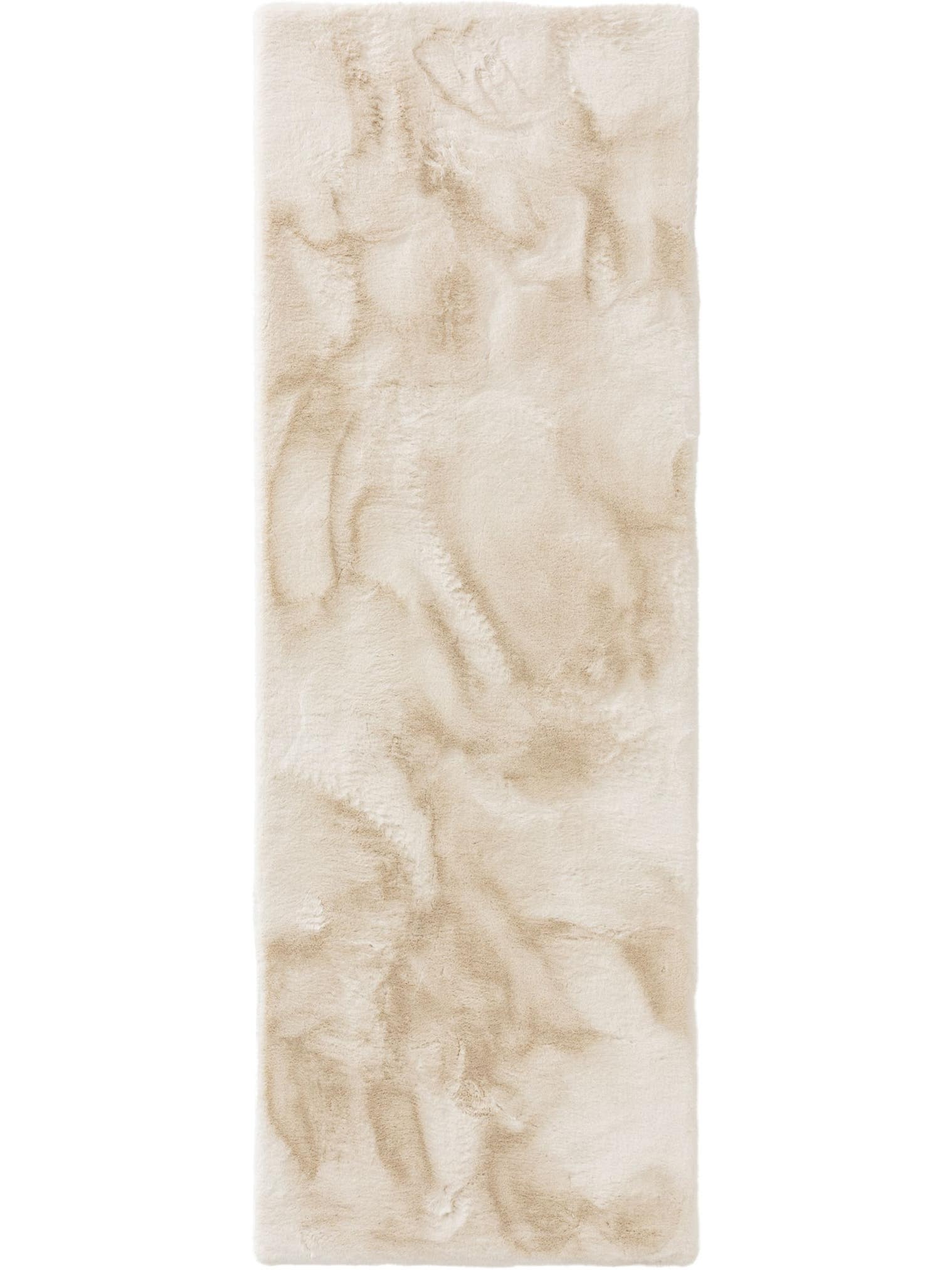 Tapijt van 100% Polyester in Beige met een 21 - 30 mm hoge pool van benuta Nest