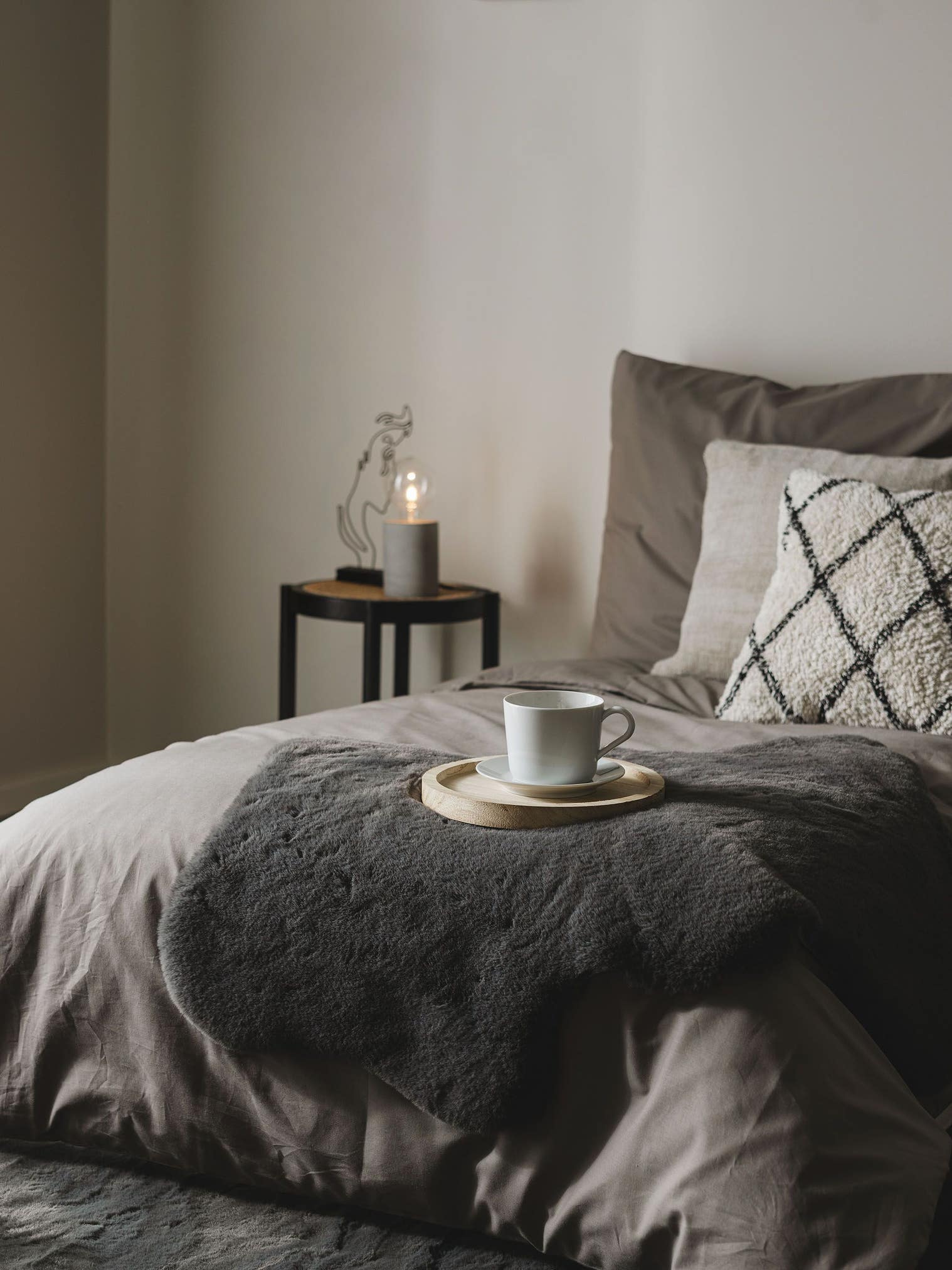 Tappeto di 100% Poliestere in Grigio con pelo alto 21 - 30 mm da benuta Nest