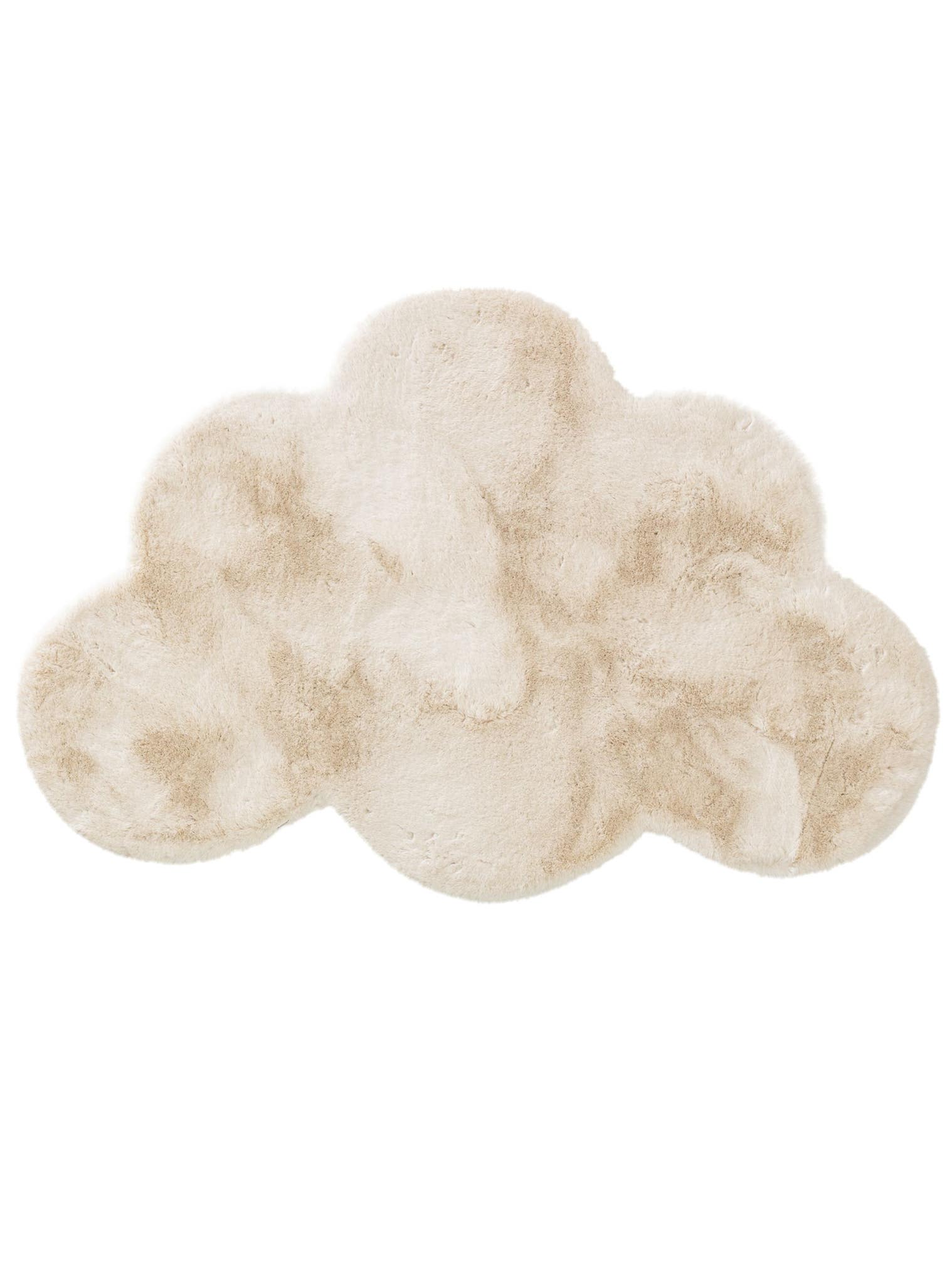 Rug made of 100% Polyester in Beige with a 21 - 30 mm high pile by Lytte