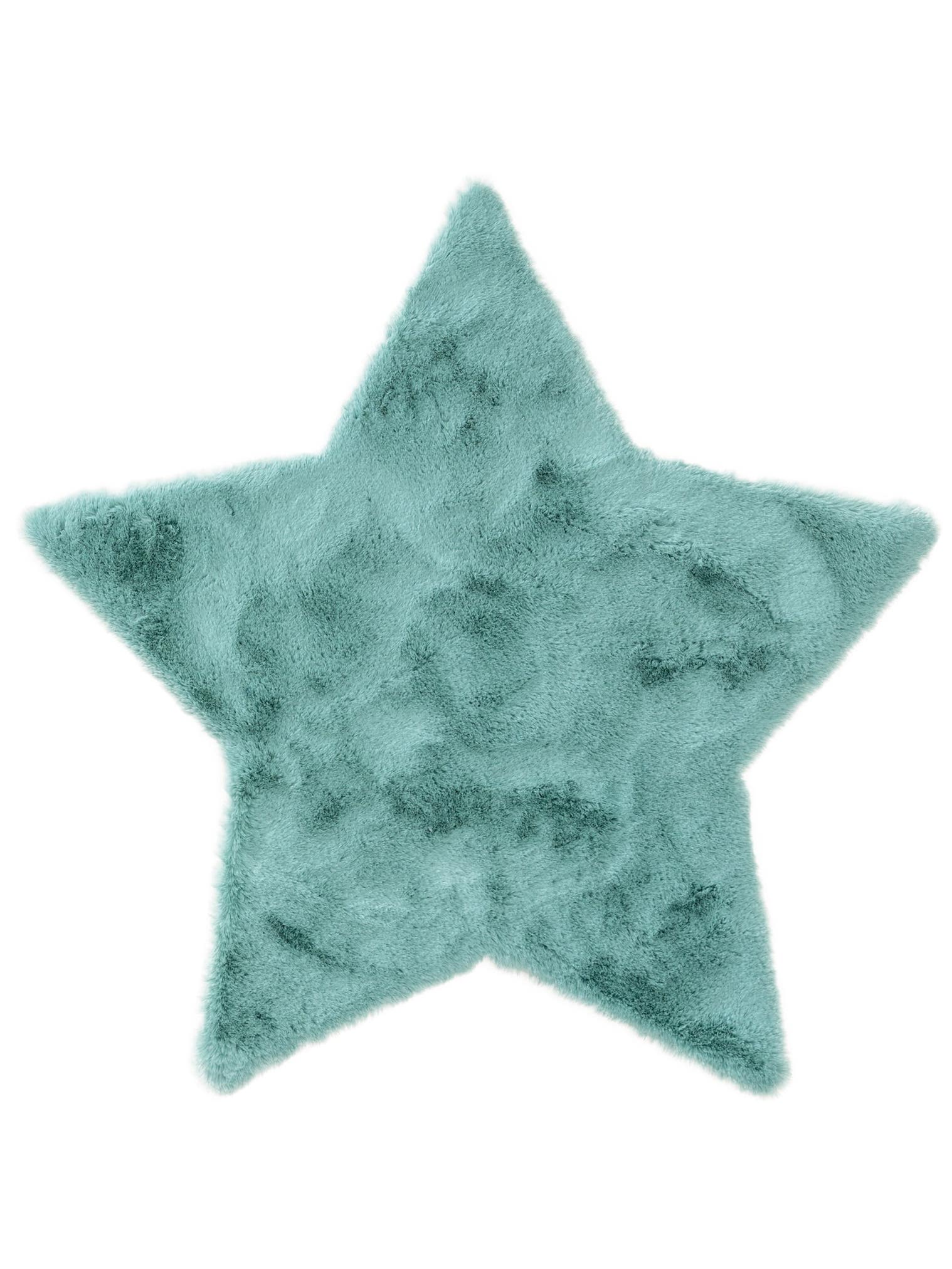 Rug made of 100% Polyester in Blue with a 21 - 30 mm high pile by Lytte