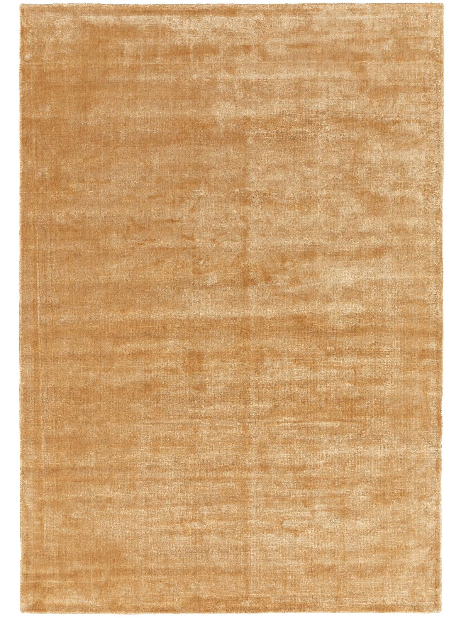 Rug made of 100% Viscose in Yellow with a 6 - 10 mm high pile by benuta Pure