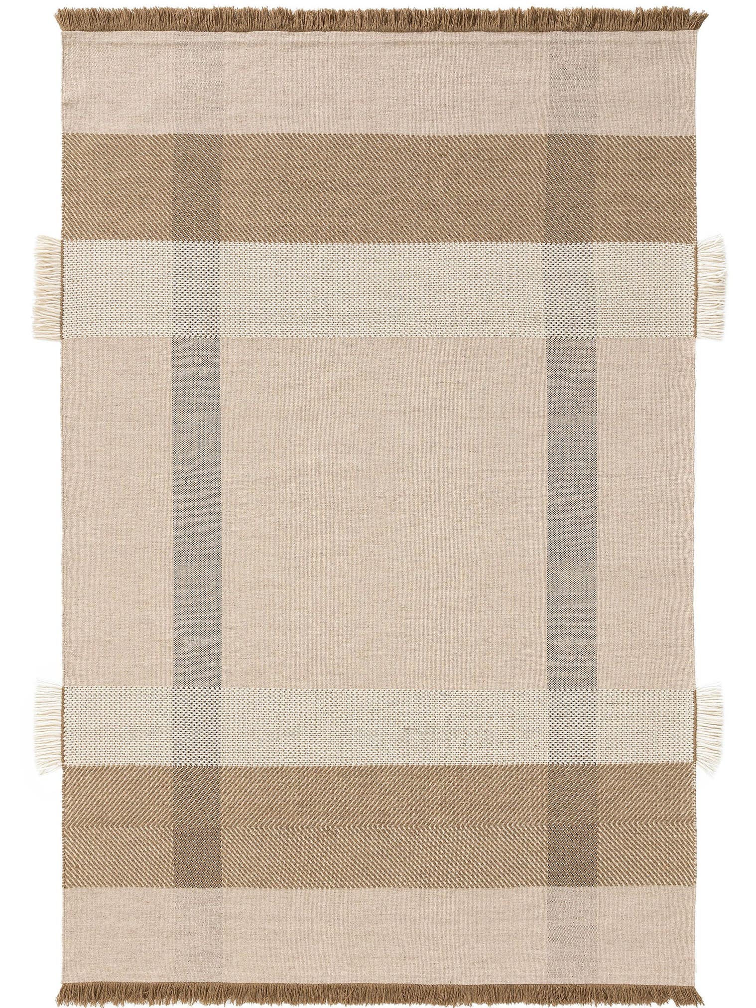 Tappeto di 75% Lana, 20% Cotone, 5% Poliammide in Beige con pelo alto 1- 5 mm da benuta Pure