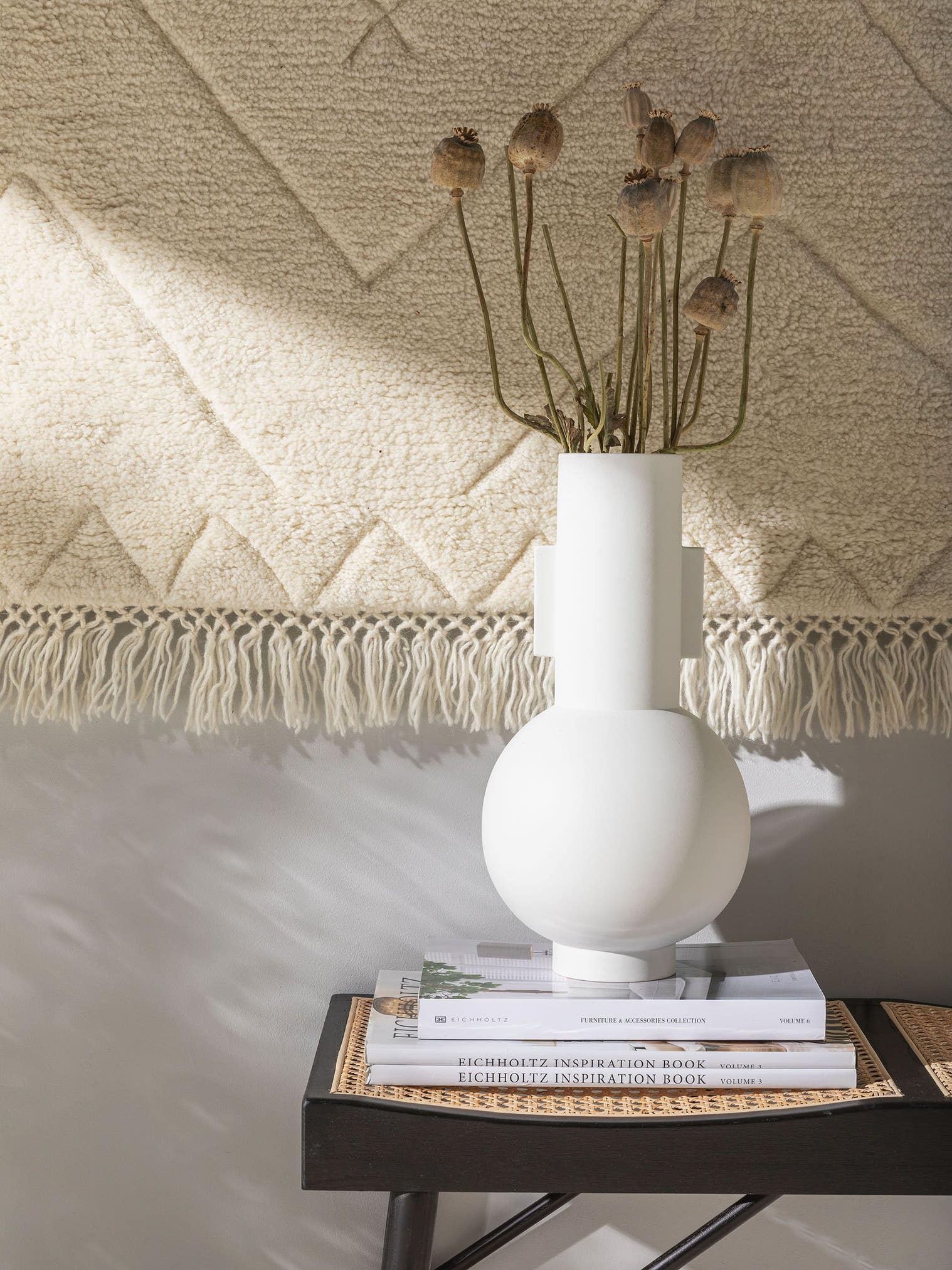 Rug made of 100% Wool from (New Zealand) in White with a 21 - 30 mm high pile by benuta Finest