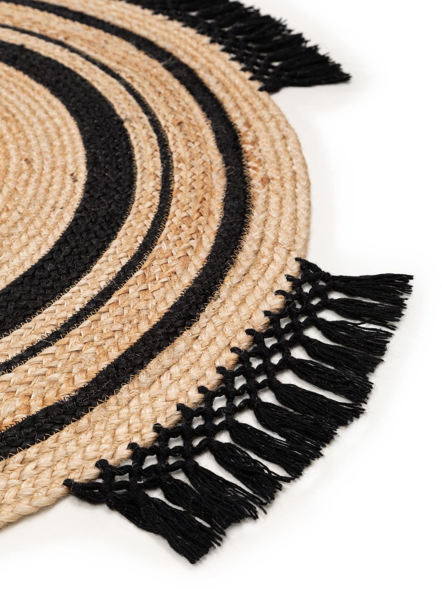 Rug made of 100% Jute in Brown with a 11 - 20 mm high pile by benuta Pure