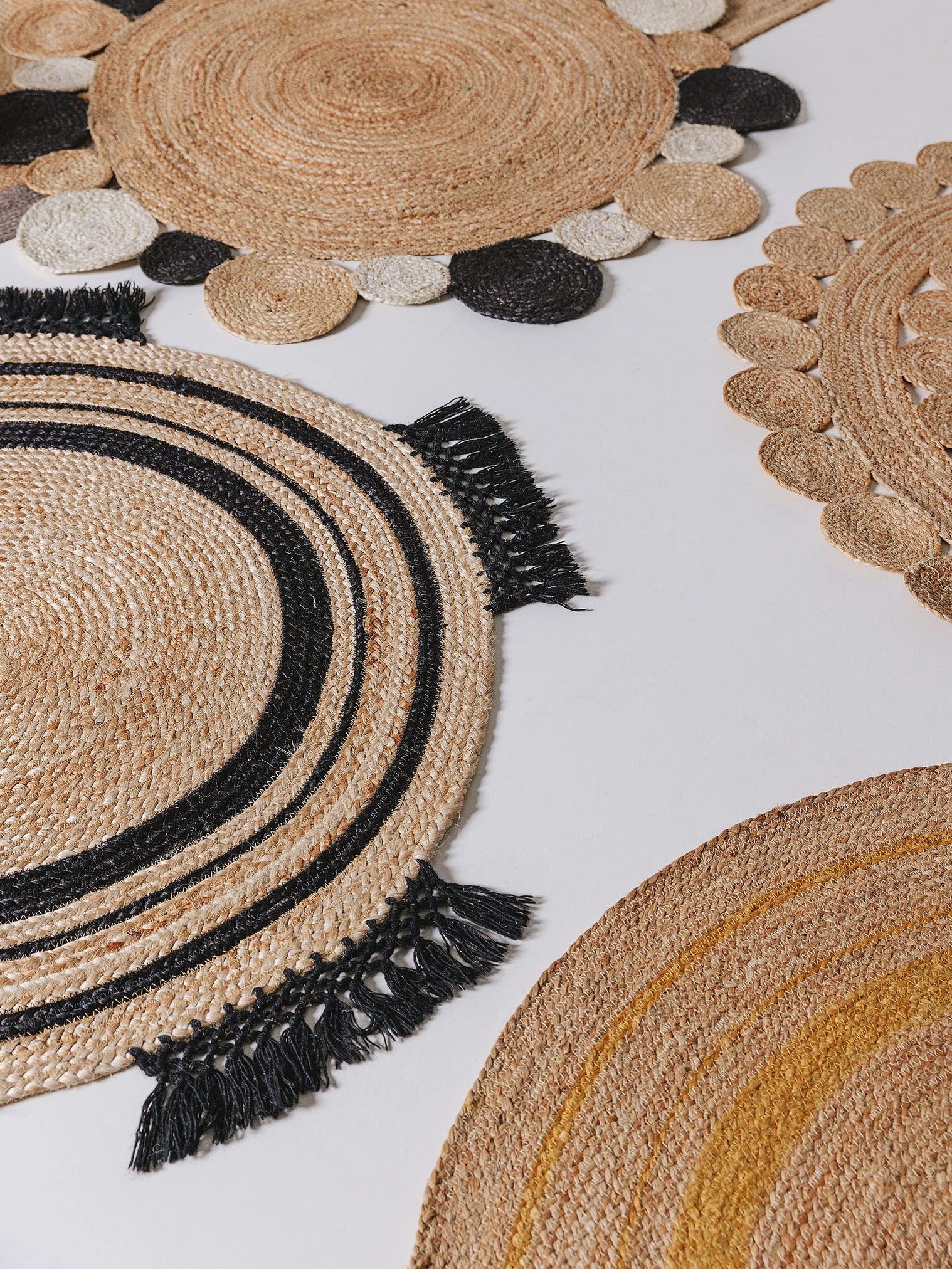 Rug made of 100% Jute in Brown with a 11 - 20 mm high pile by benuta Pure