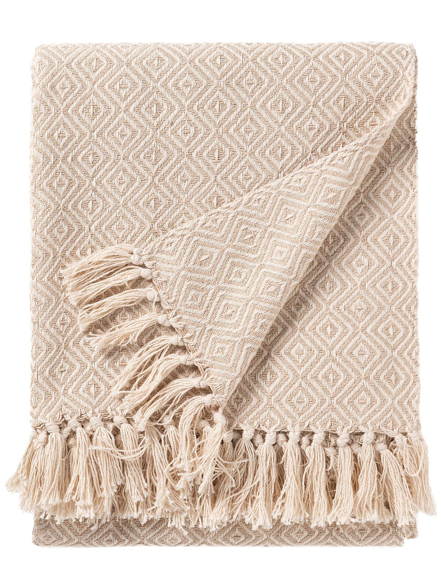 Plaid en coton Jasmin Beige en motif  en 100% Coton de benuta Nest