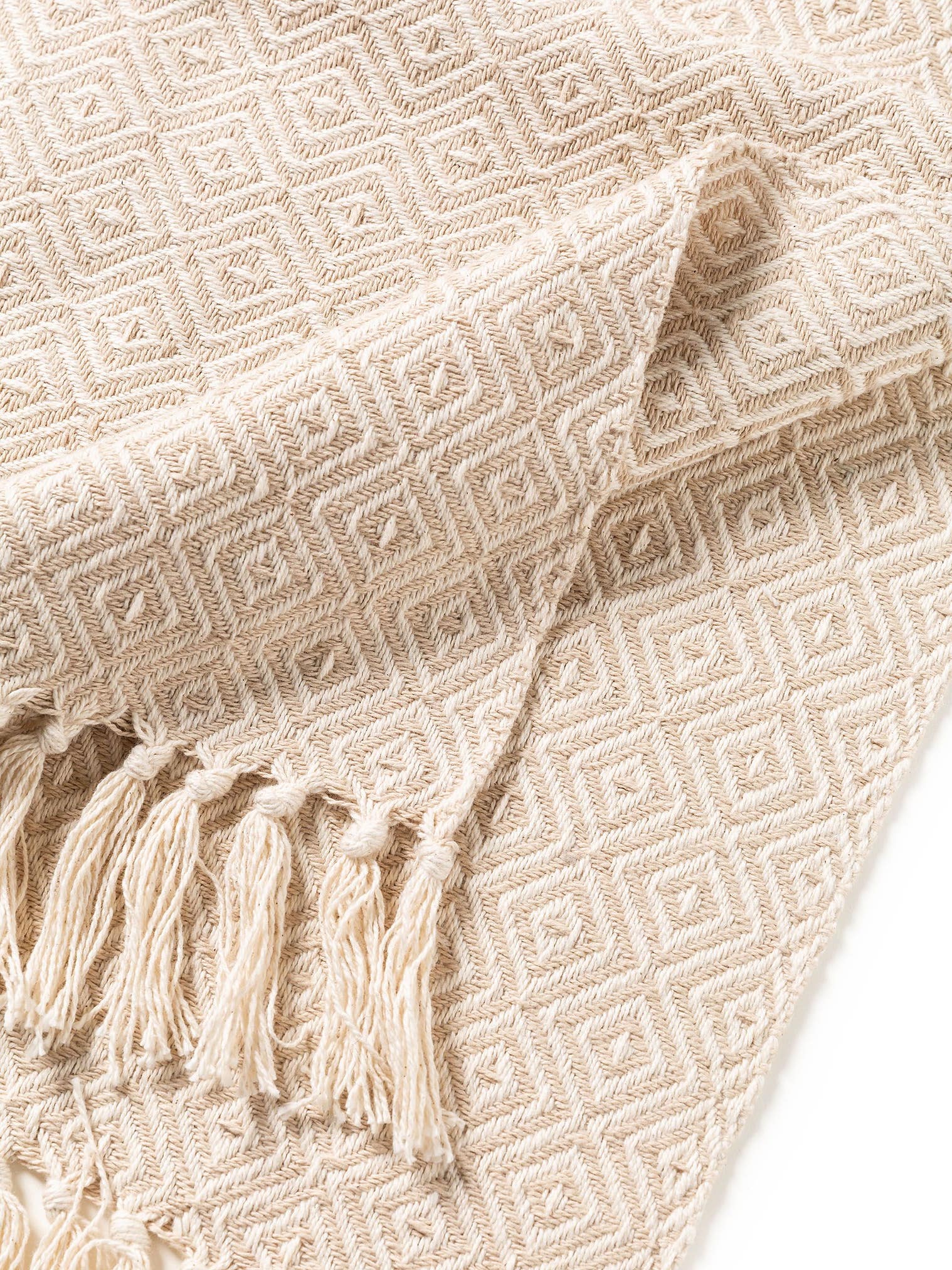 Plaid en coton Jasmin Beige en motif  en 100% Coton de benuta Nest