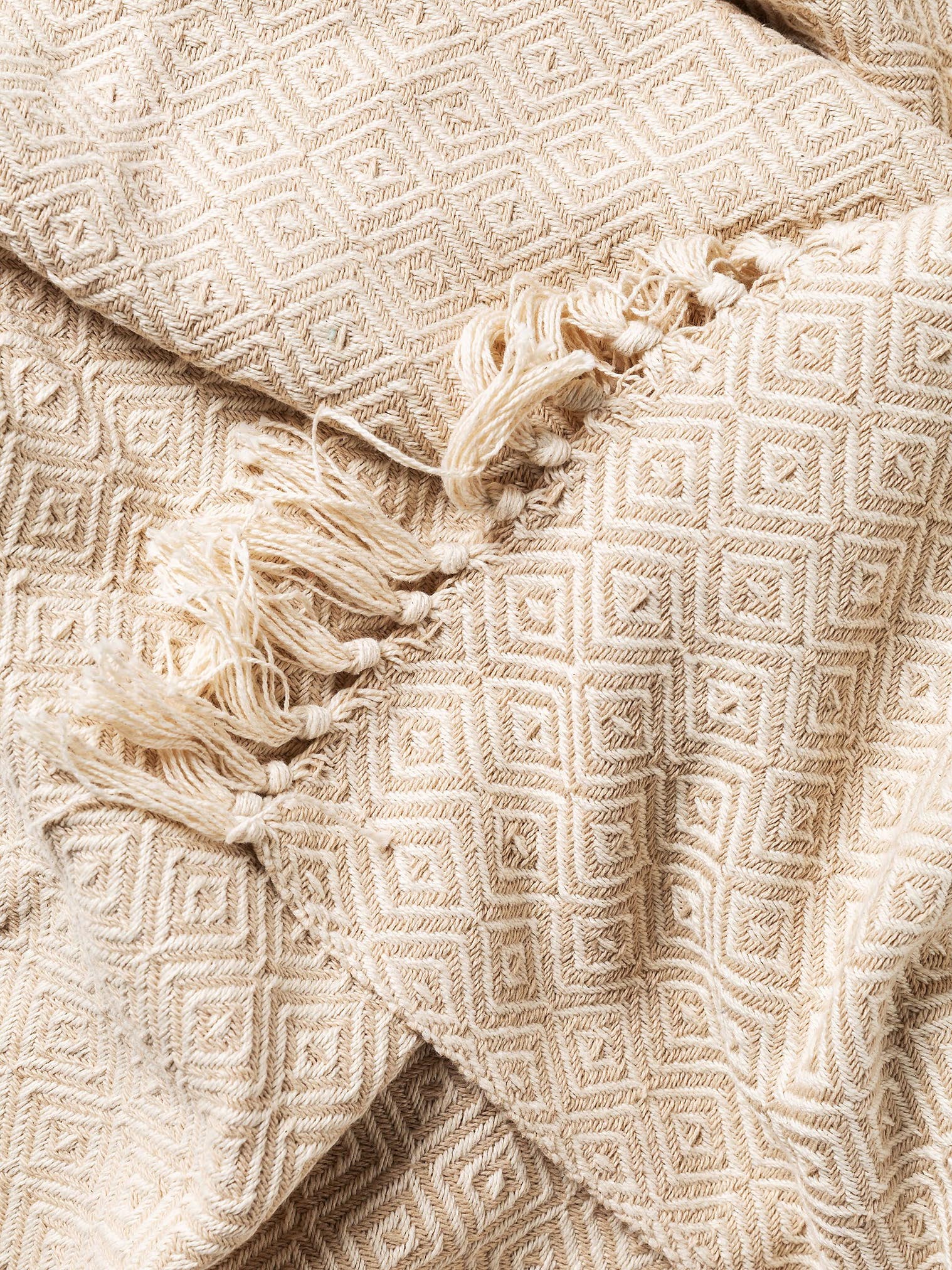 Plaid en coton Jasmin Beige en motif  en 100% Coton de benuta Nest