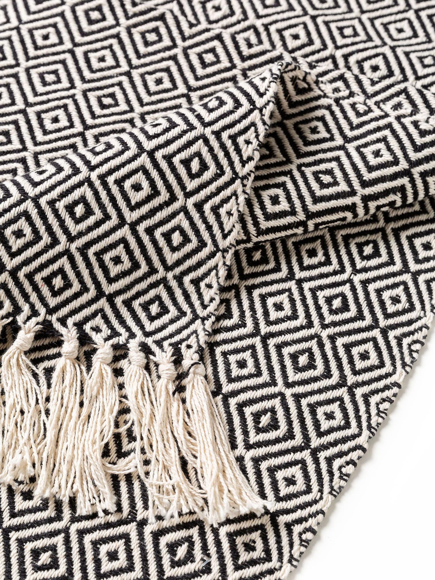 Plaid in cotone Jasmin Nero in -ontwerp van 100% Cotone door benuta Nest