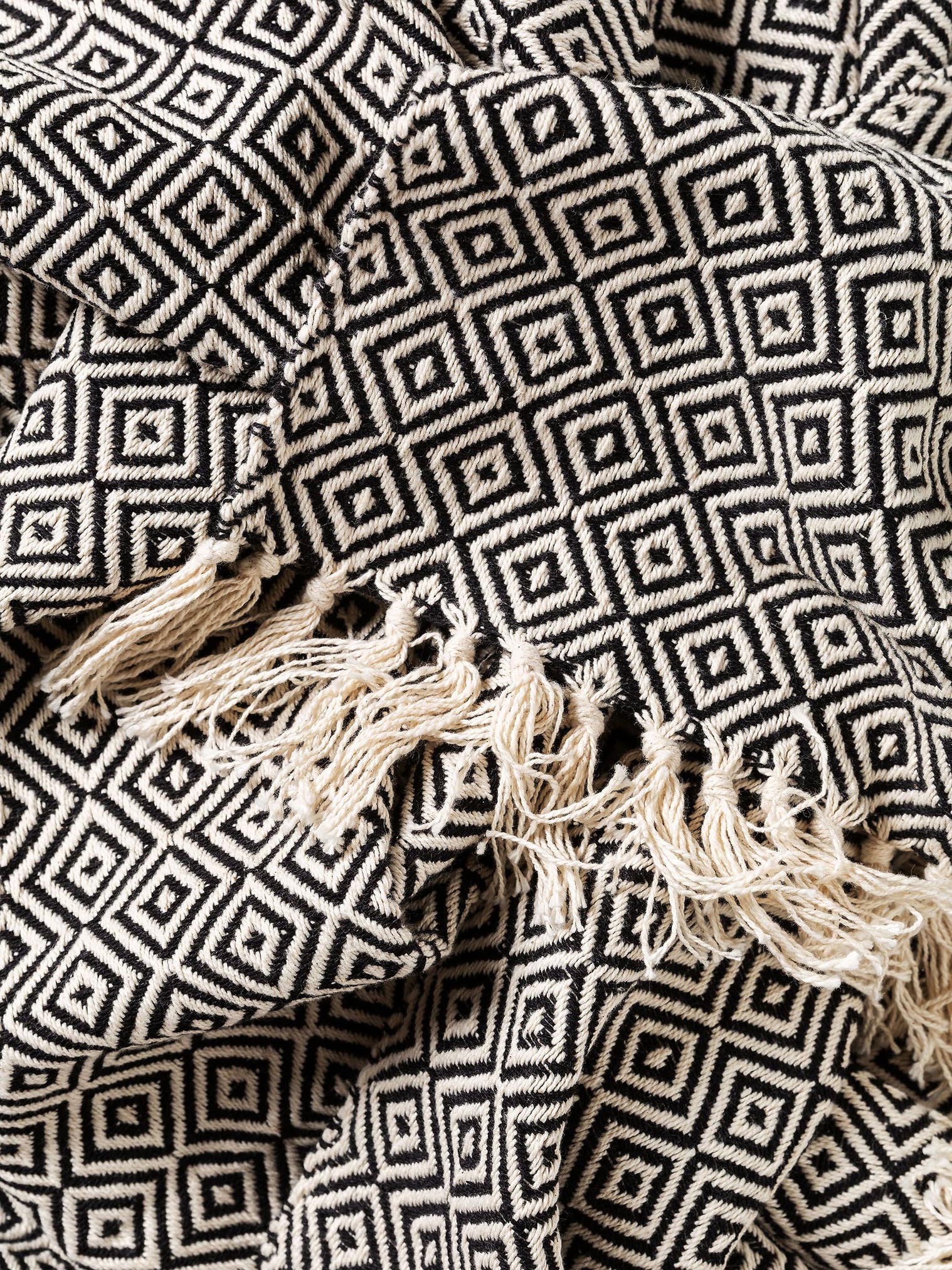 Plaid in cotone Jasmin Nero in -ontwerp van 100% Cotone door benuta Nest