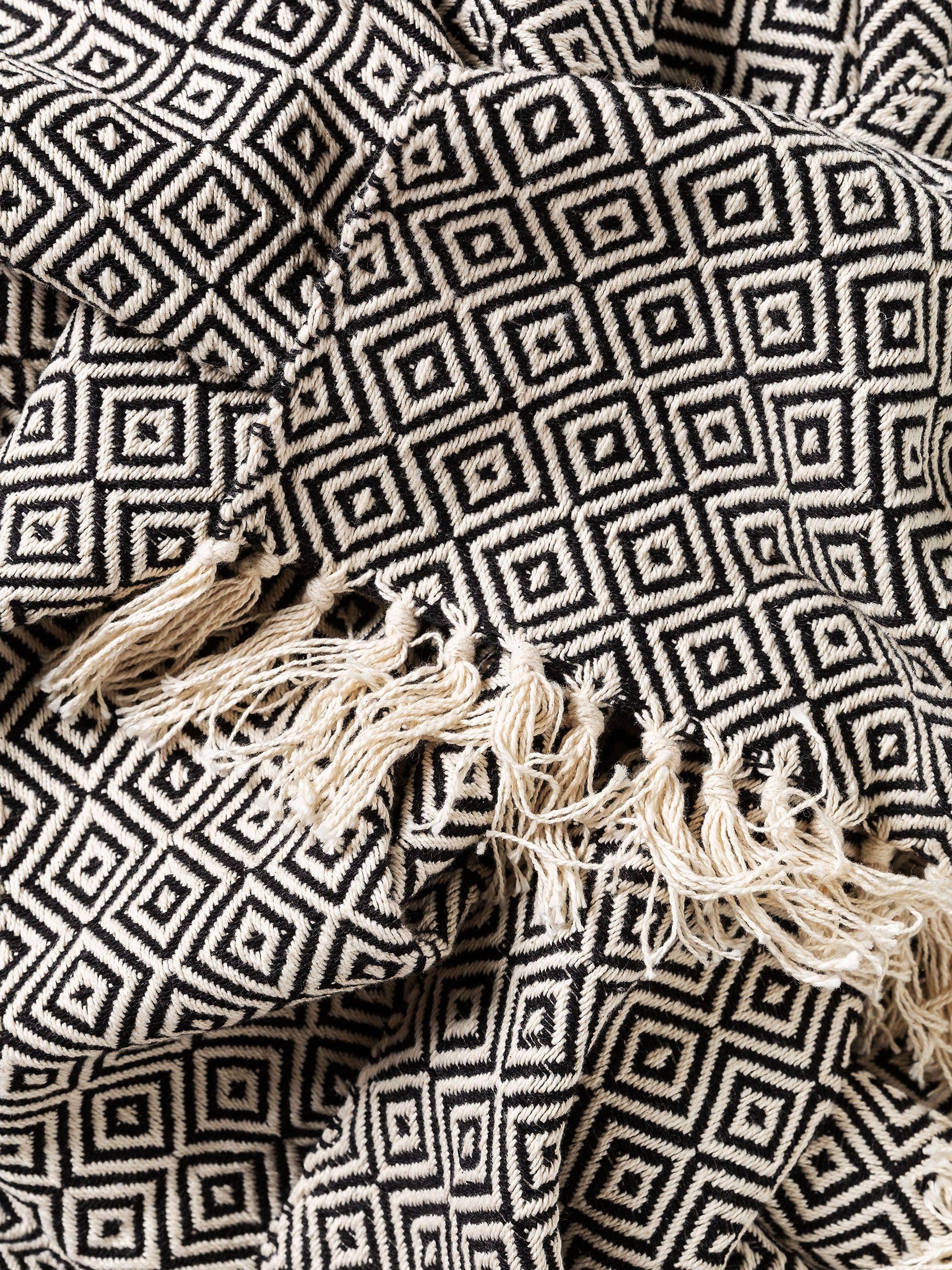 Koc bawełniany Jasmin czarny com design  em 100% Bawełna da benuta Nest