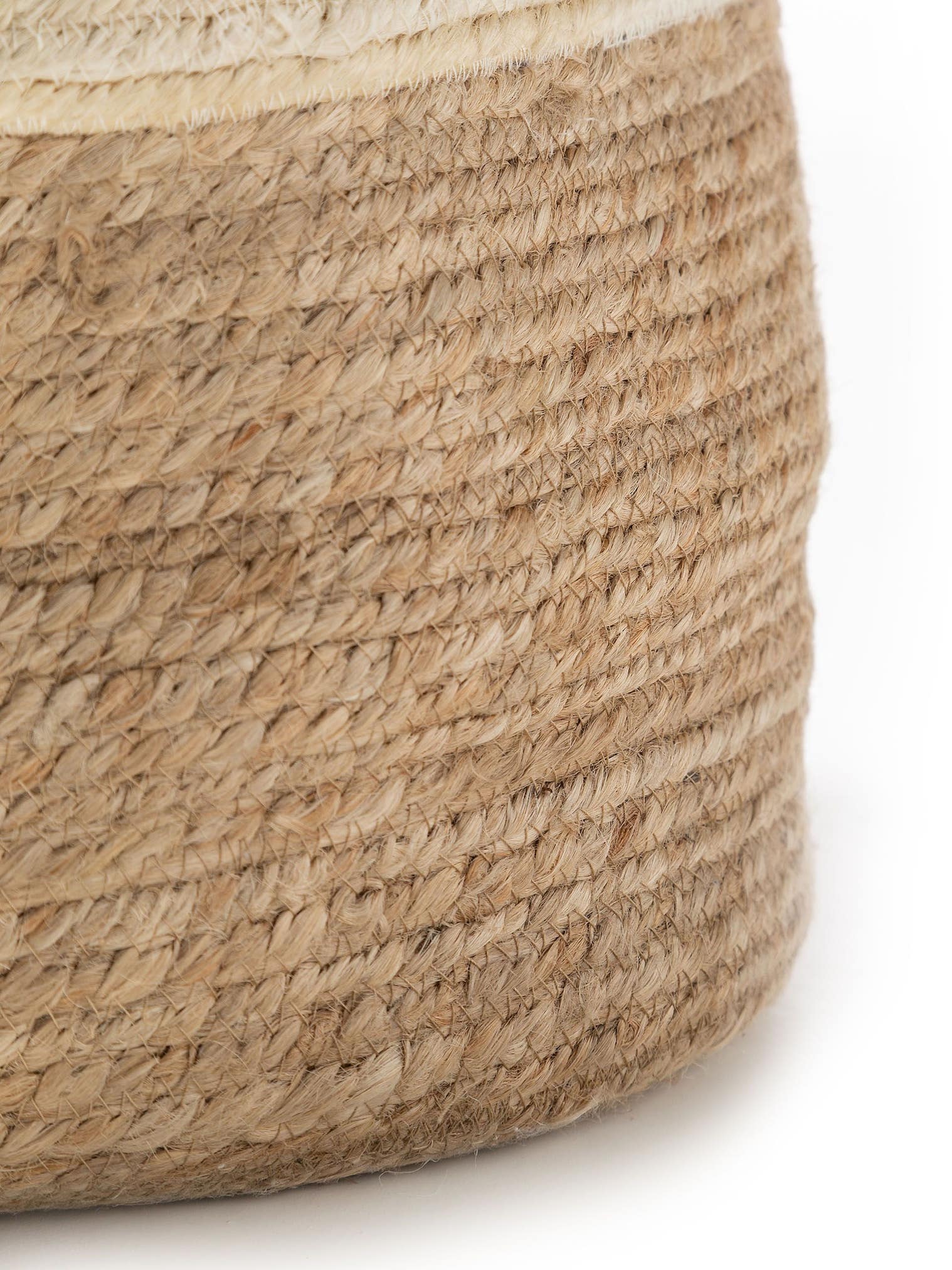 Basket set (3 pcs.) Aylin Cream/Beige in Uni design made of 100% Hemp by benuta Pure