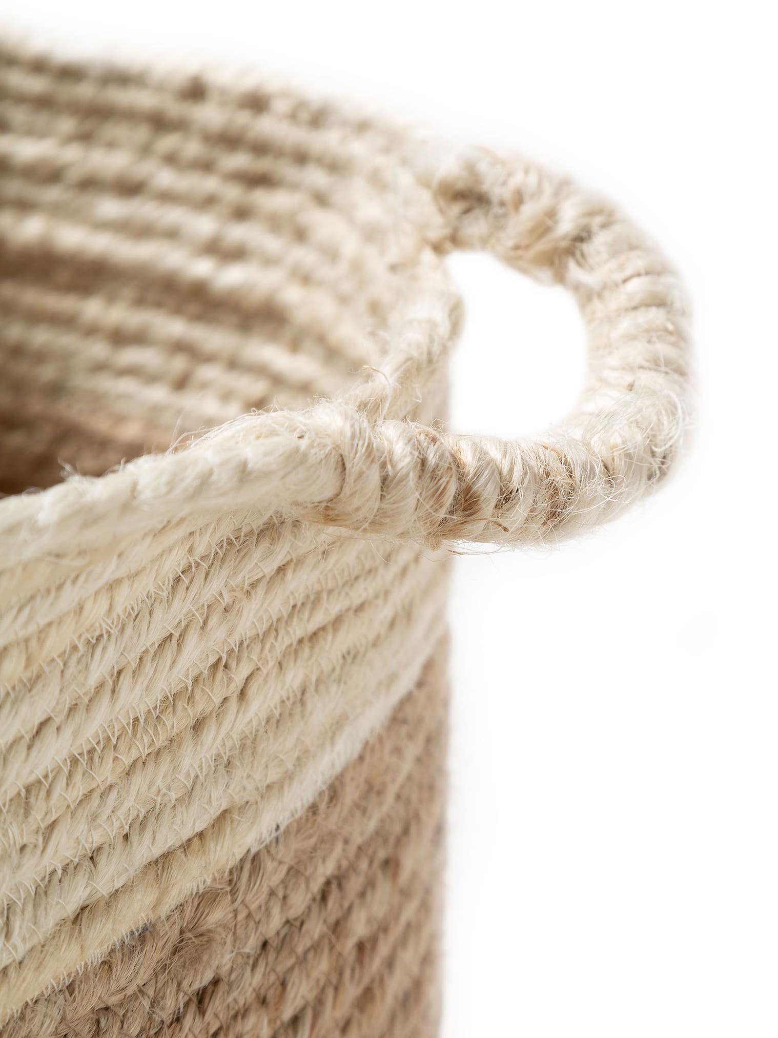 Basket set (3 pcs.) Aylin Cream/Beige in Uni design made of 100% Hemp by benuta Pure