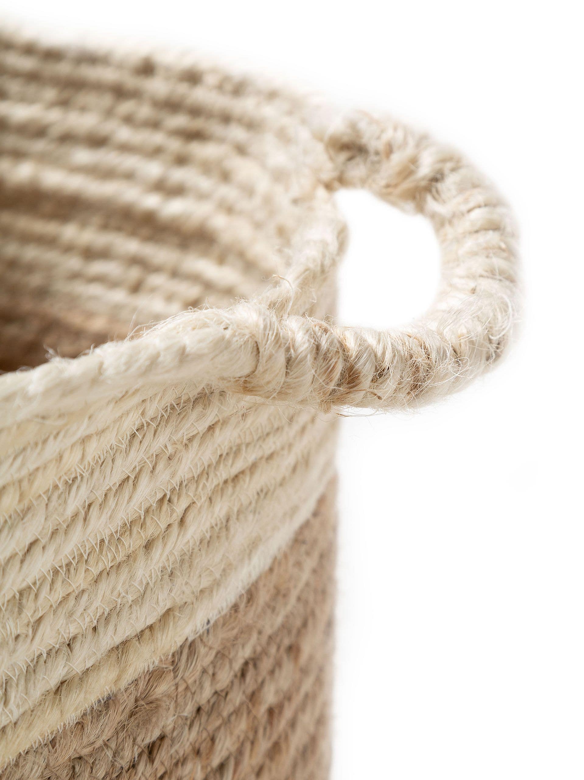 Mandenset (3-delig) Aylin Créme/Beige in Uni-ontwerp van 100% Hennep door benuta Pure
