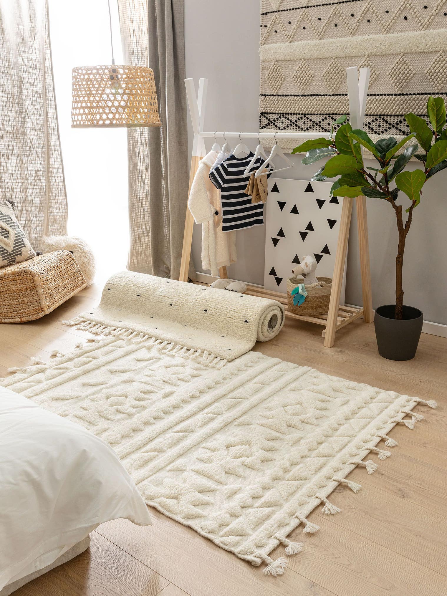 Tappeto di 100% Lana in Beige con pelo alto 11 - 20 mm da Lytte