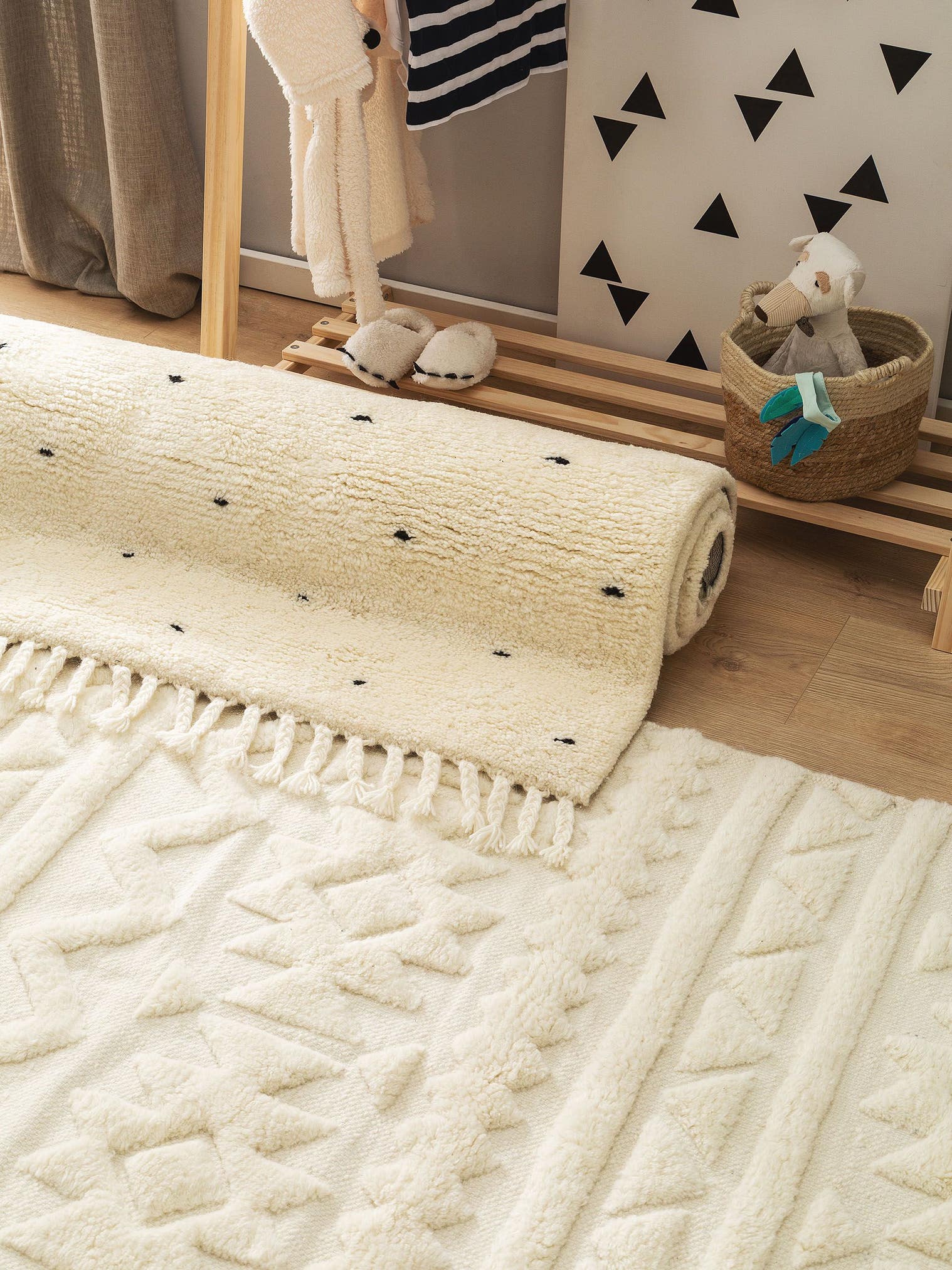 Tappeto di 100% Lana in Beige con pelo alto 11 - 20 mm da Lytte
