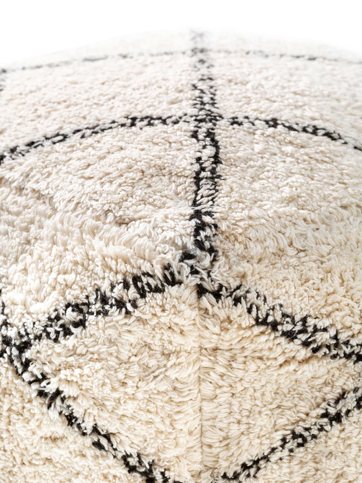 Pouf Naomi Crème en motif Berbère en 100% Coton de benuta Nest