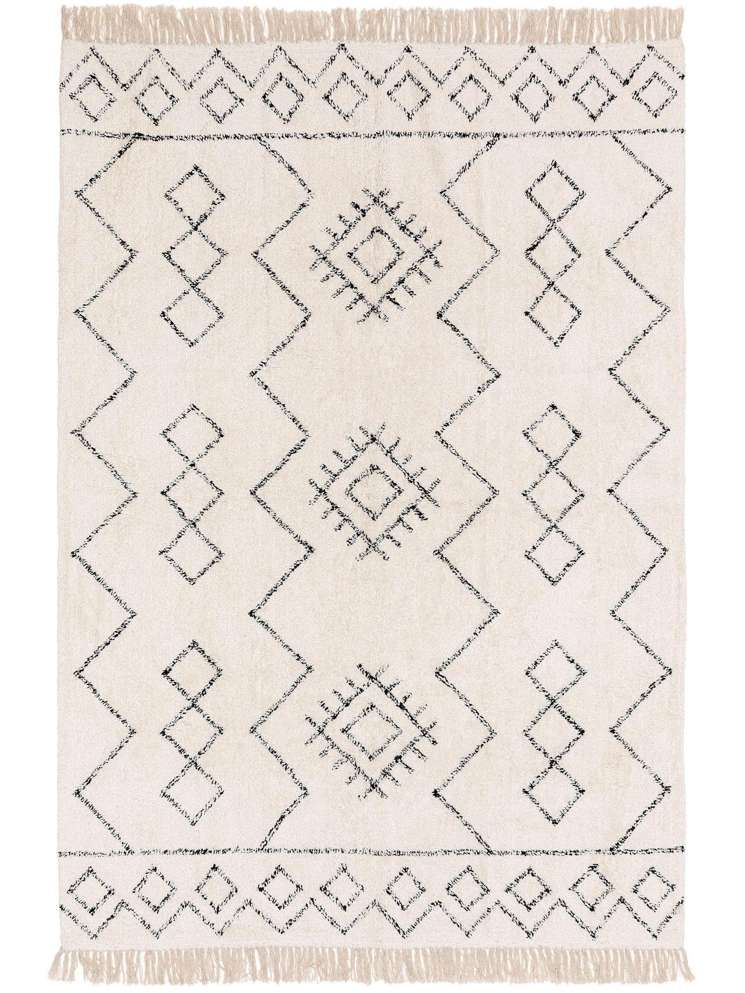 Teppich aus 100% Baumwolle in Beige mit 6 bis 10 mm hohem Flor von benuta Nest