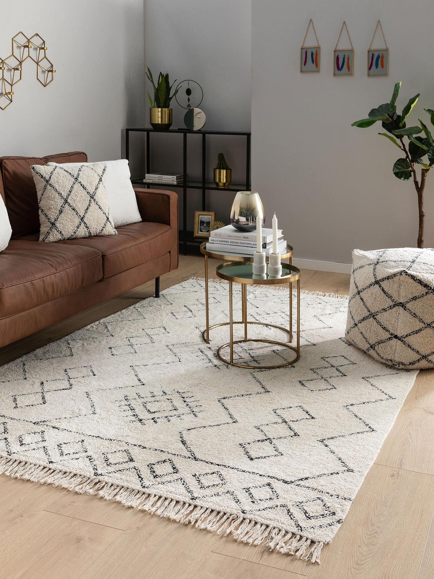 Teppich aus 100% Baumwolle in Beige mit 6 bis 10 mm hohem Flor von benuta Nest