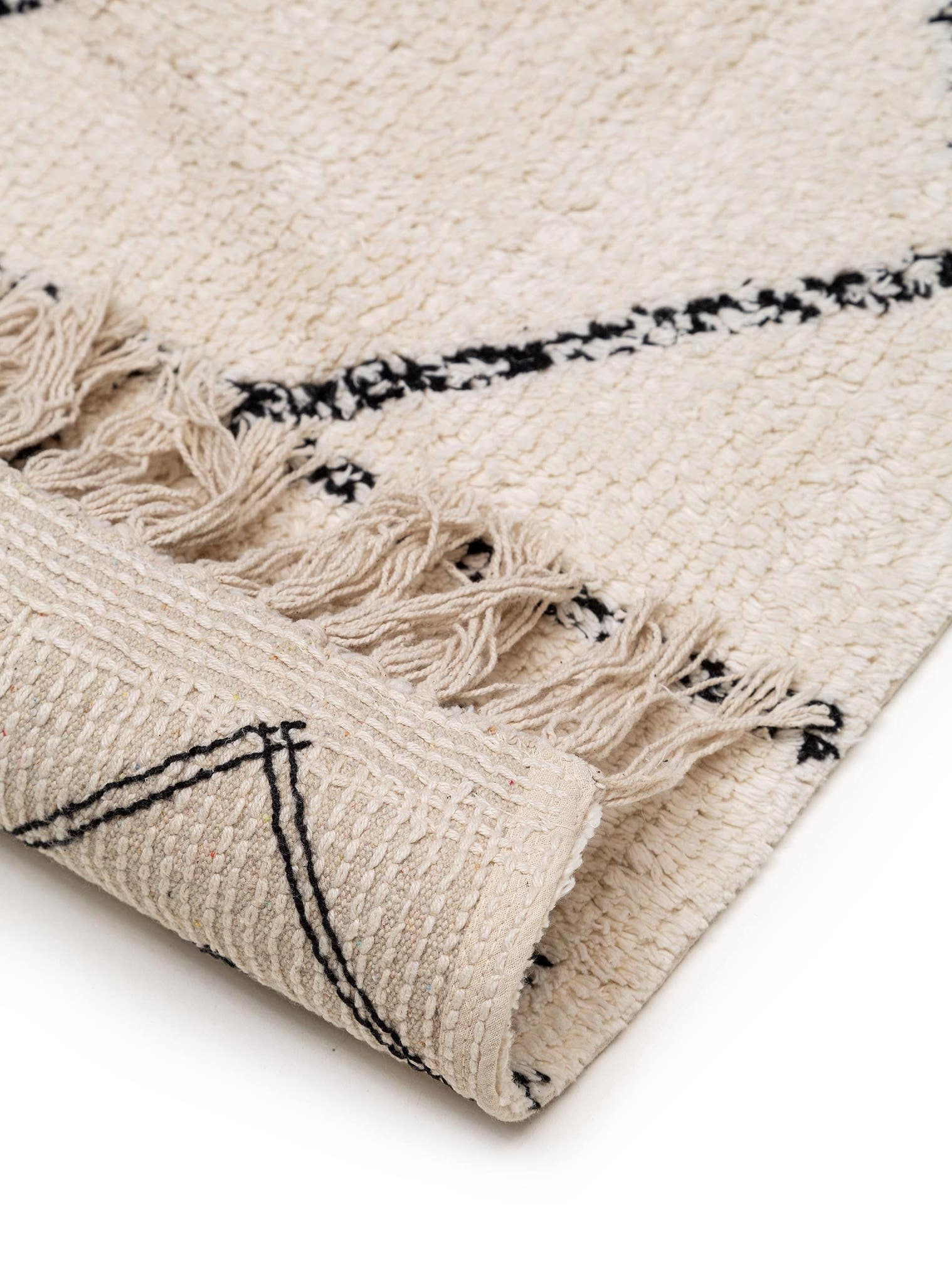 Teppich aus 100% Baumwolle in Beige mit 6 bis 10 mm hohem Flor von benuta Nest